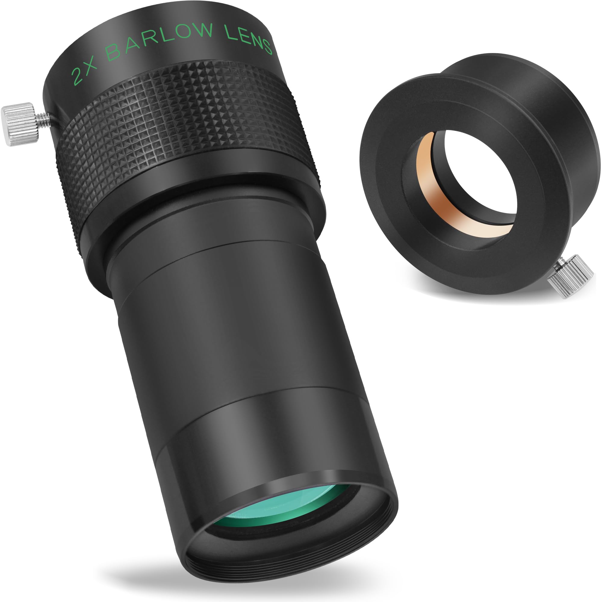 Alstar Barlow Lens 2X, 2 Inch Barlow Lens with Multi Coated Broadband Green Film Compatible for 1.25 Inch & 2 Inch Telescope Eyepiece, FMC ED Glass