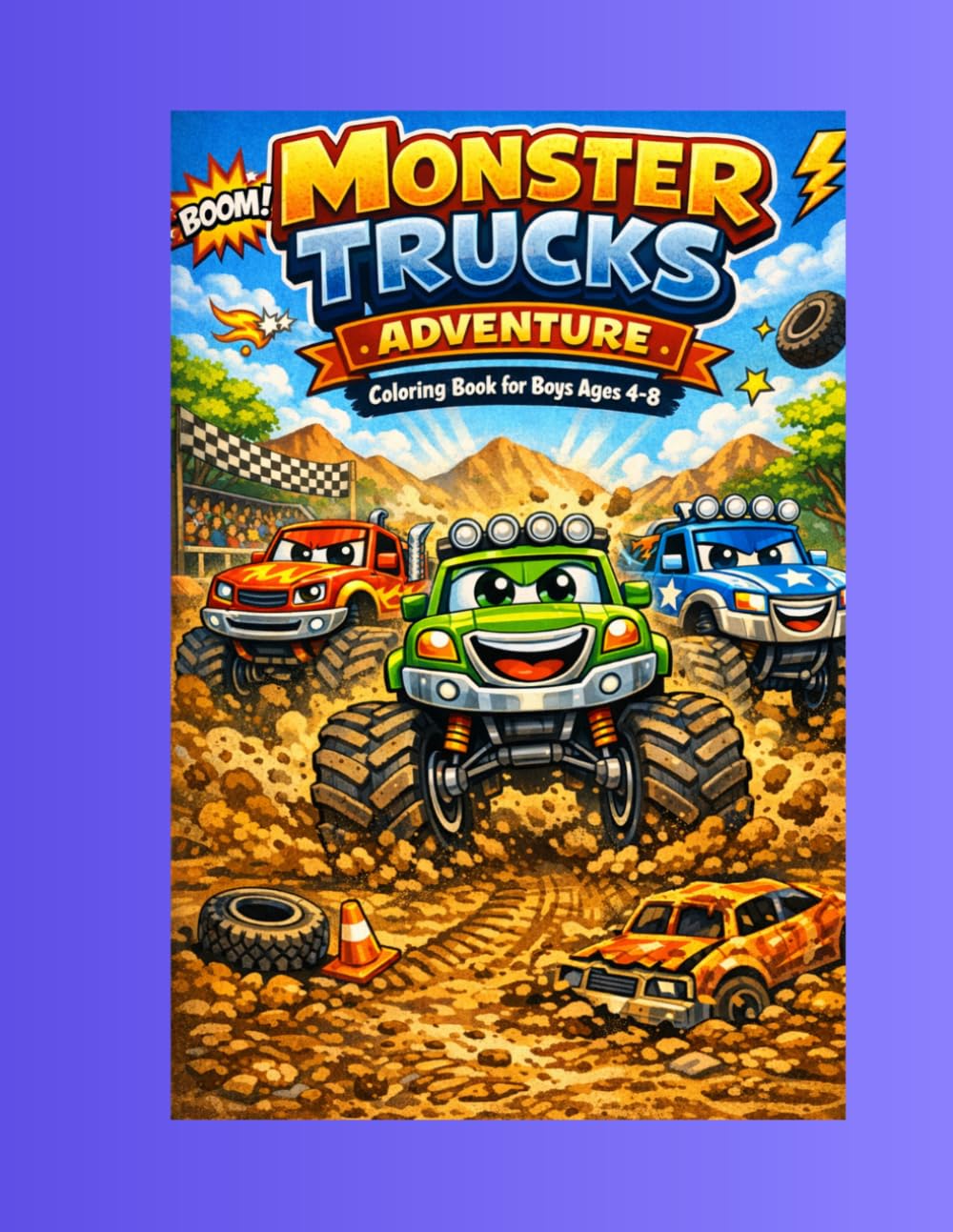 Monster Trucks Adventure: Coloring Book for Boys Ages 4–8