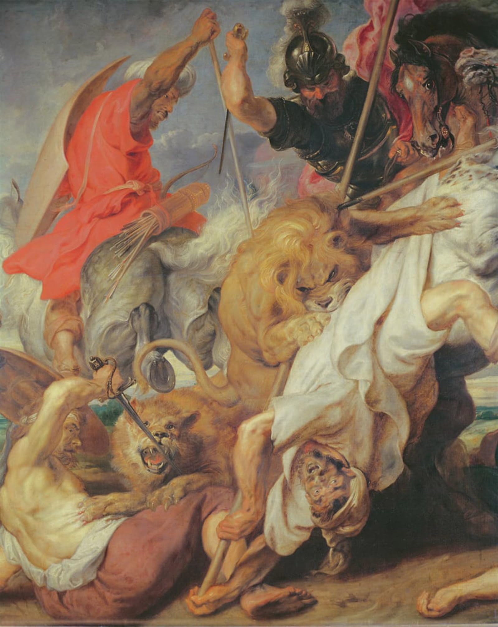 POSTERIIk Famous Modern Artwork Art Mural Detail of the Lion Hunt by Peter Paul Rubens Oil Paintings Pictures for Home Decor 60x90cm