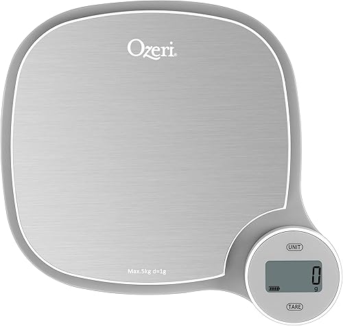 Miniatura 10 de Ozeri Báscula de cocina de acero inoxidable, 0.1 g (0.01 oz), tecnología de pesaje, color negro