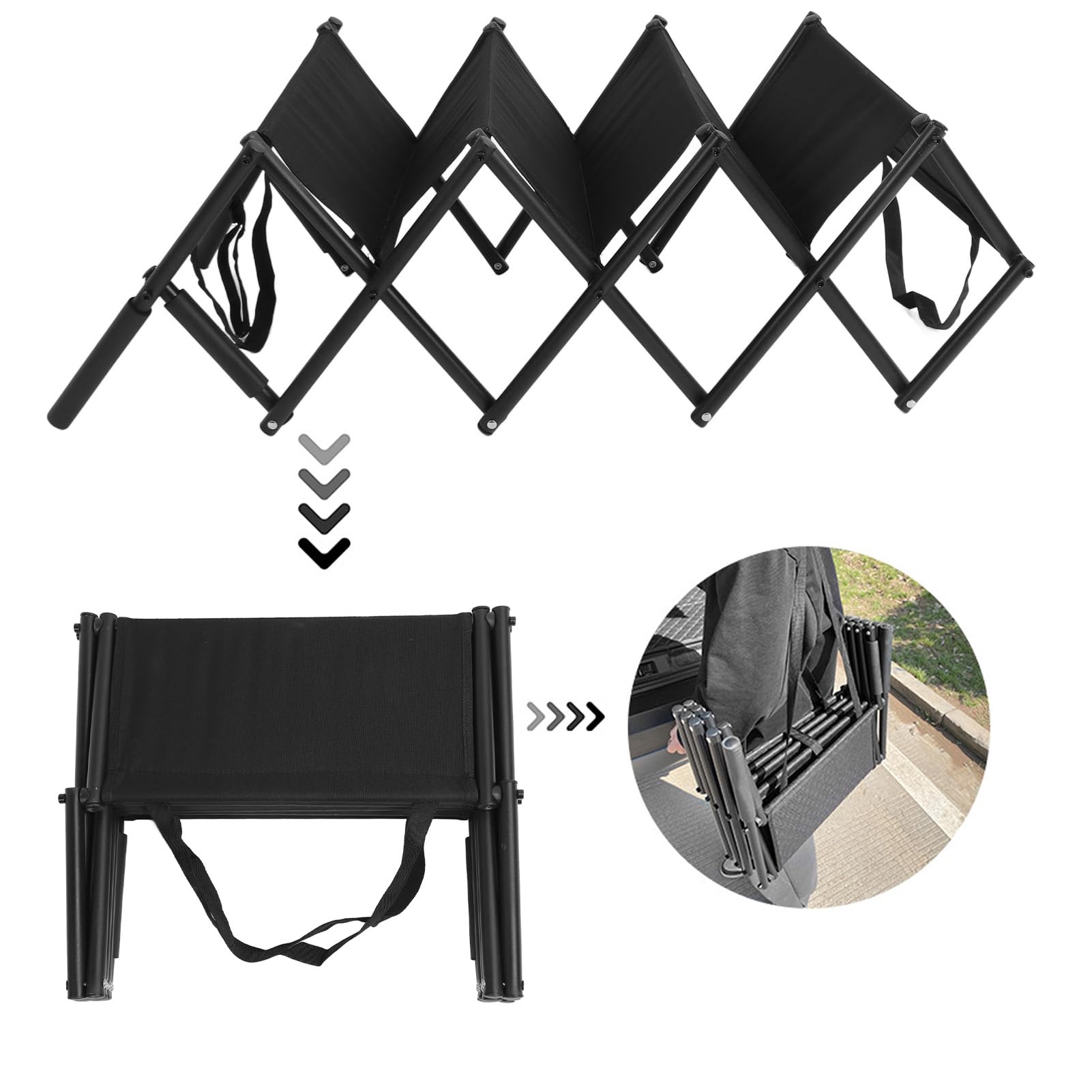 Dog Ramp for Car, Foldable Dog Steps for Car, Car Ramp for Dogs, Portable Adjustable Pet Stairs for Large Dogs, Pet Ramp for Car SUV Truck