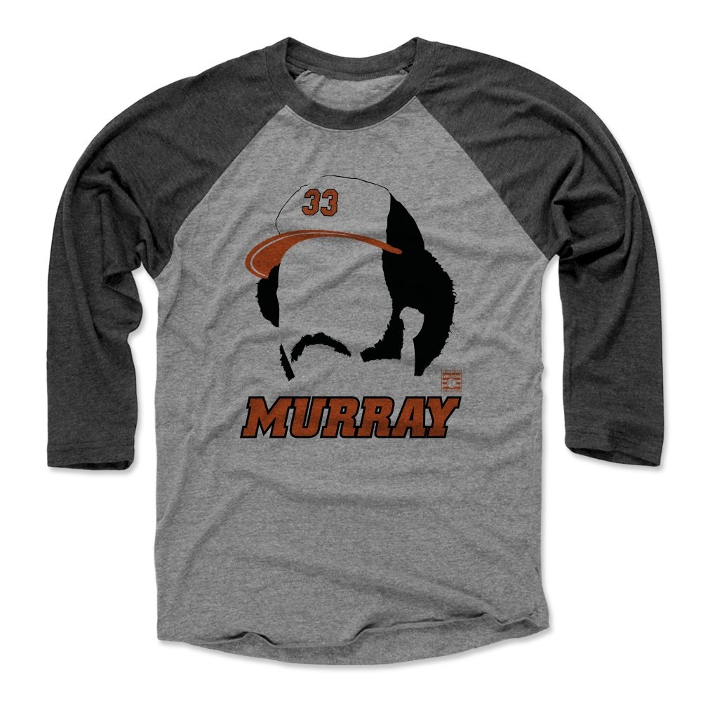 Eddie Murray 3/4 Sleeve Raglan T-Shirt - Eddie Murray Silhouette