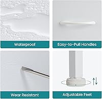 Vista 105 de OLIXIS Cómoda de 5 cajones para dormitorio, torre de almacenamiento de tela para sala de estar, entrada, marco de acero resistente, parte superior