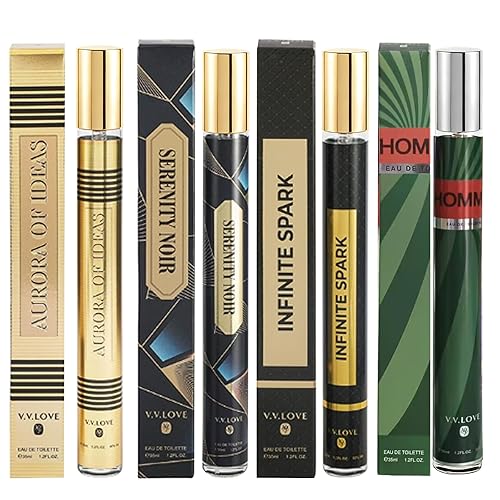 Paquete de 4 colonias para hombres (1.16 x 1.2 onzas líquidas), perfume para él, regalos para el día de San Valentín, regalos para marido, regalos