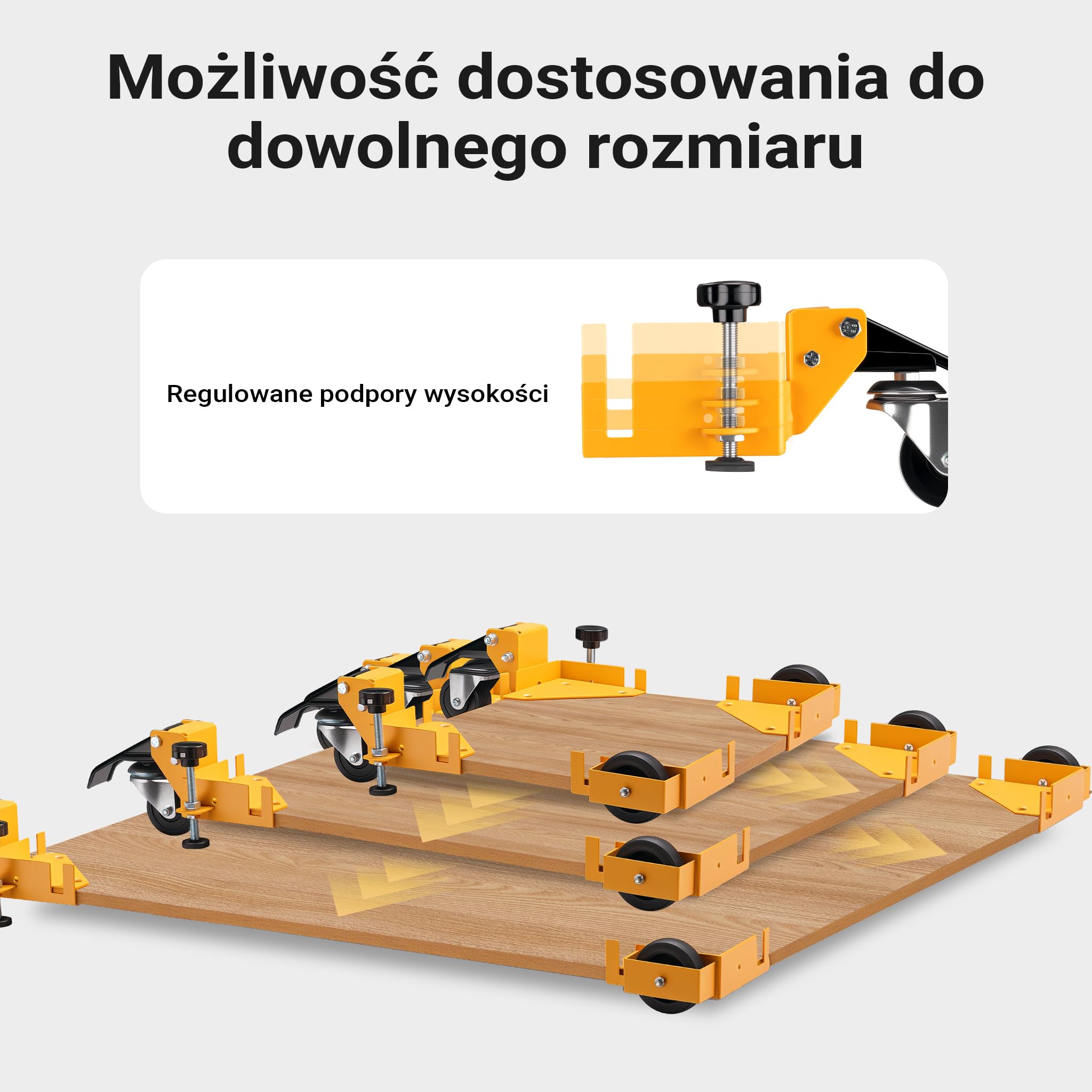 Wiltec Koła z boczną płytą montażową, zestaw 4 szt. 2x z hamulcem, do 180 kg, rolki montażowe do maszyn i wózków transportowych