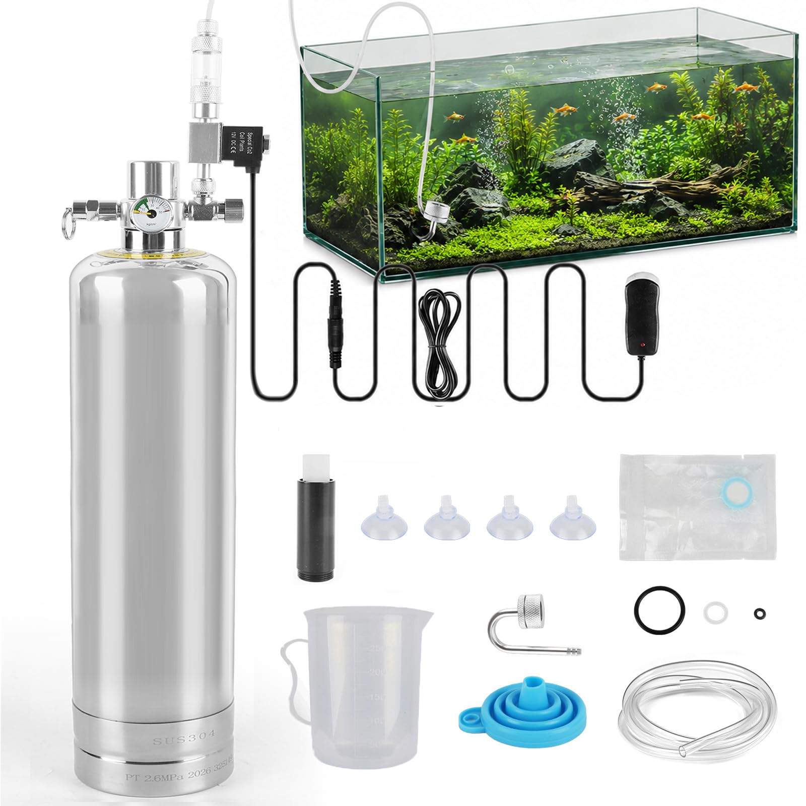 kit co2 aquarium complet 4 litres