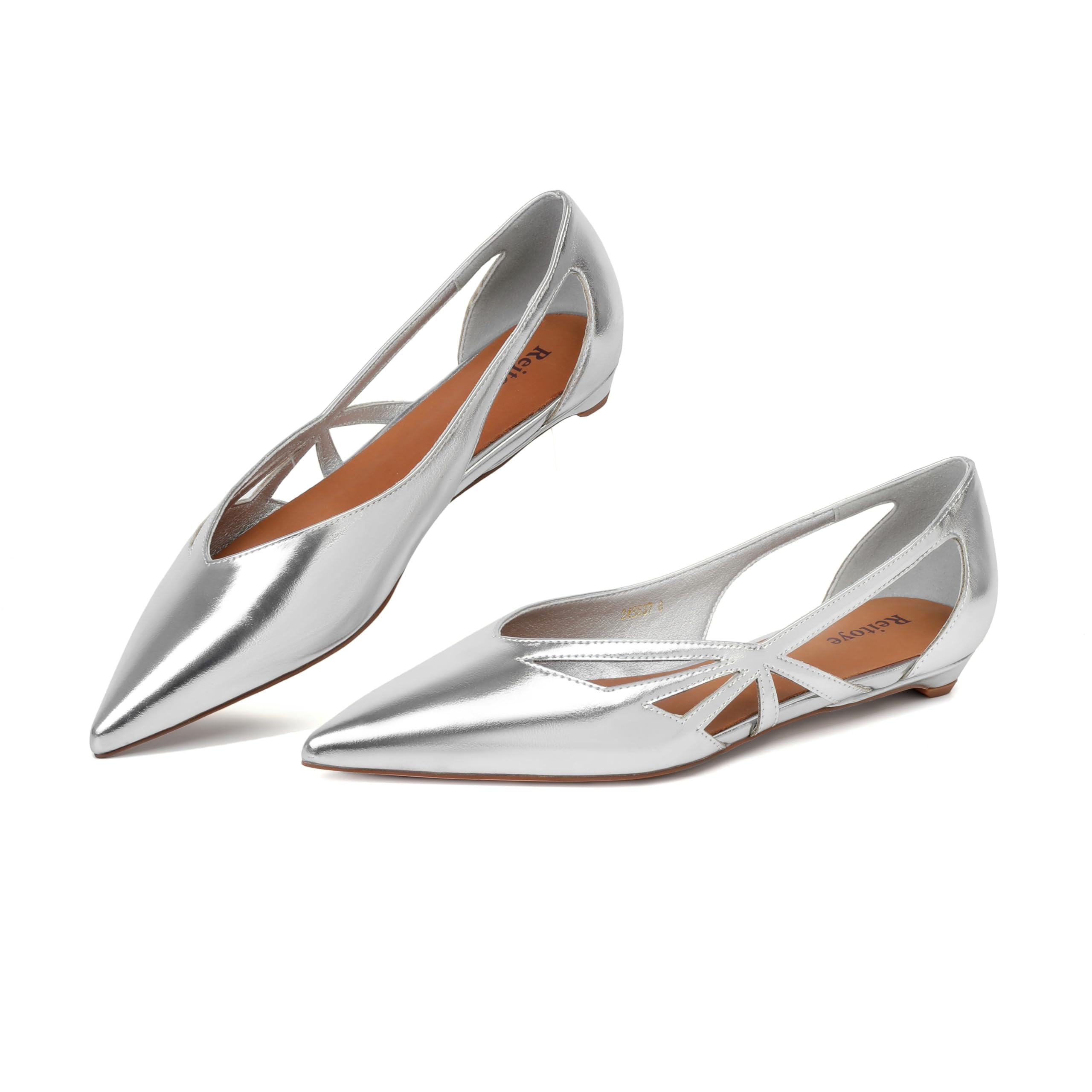 Reitoye Flats for Womens Closed Pointed Toe Ballet Flats Dressy Work Flats | Sexy Slip-On Flats,Comfortable Low Heel Casual Flat,Cushioned Insole,Non-slip Sole,All-day Comfort,Bridal Office Dress Shoes