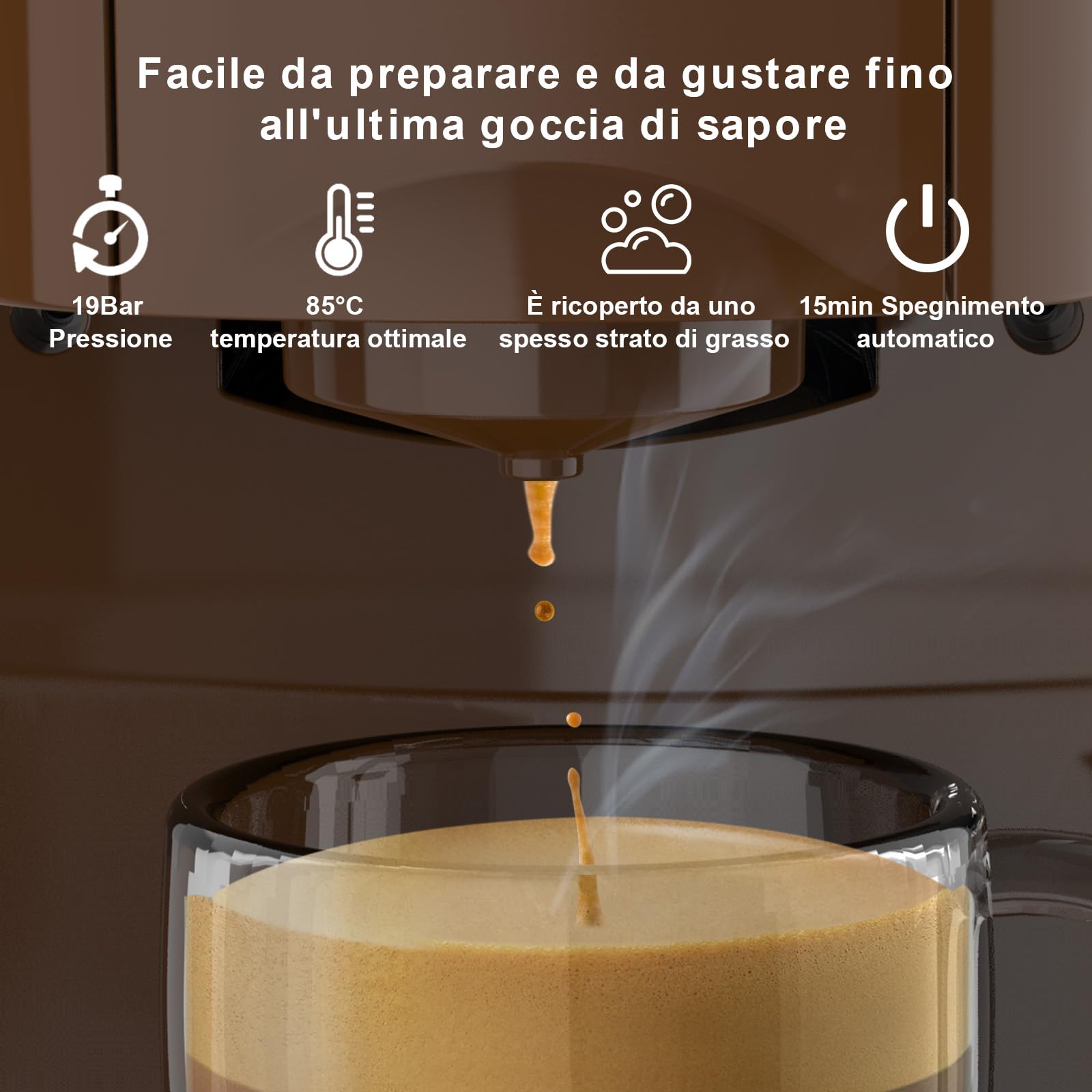 KOTLIE Macchina Da Caffè Capsule 4 in1,Per NES/DG/Caffè Macinato/ESE PadS(44mm),19Bar,800ML(AC-513K)