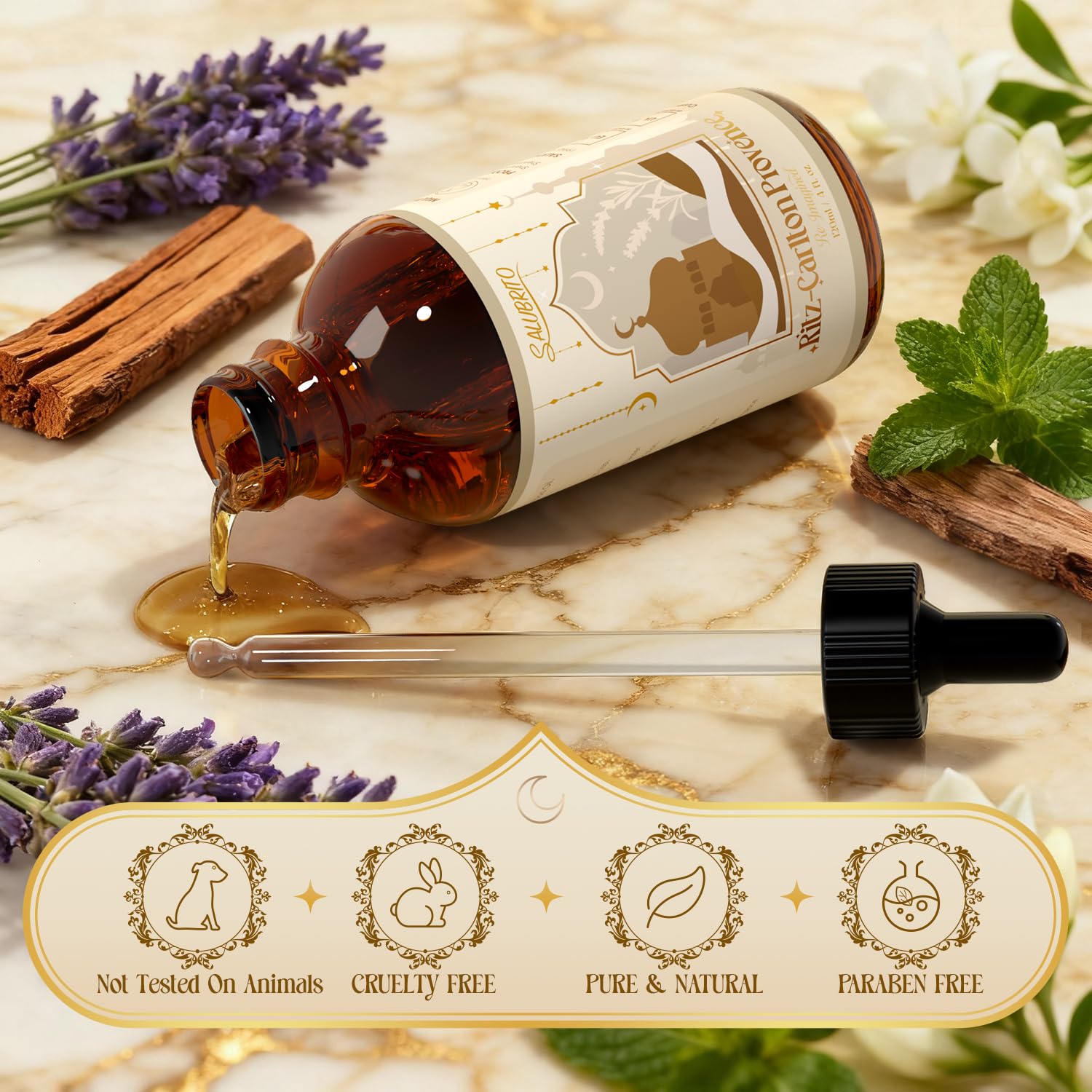 Salubrito Ritz Carlton Olejki eteryczne 120ml, luksusowy hotelowy olejek zapachowy do dyfuzora, 5-gwiazdkowy zapach hotelowy, mieszany z lawendą, jaśminami, drzewem sandałowym, olejki eteryczne do