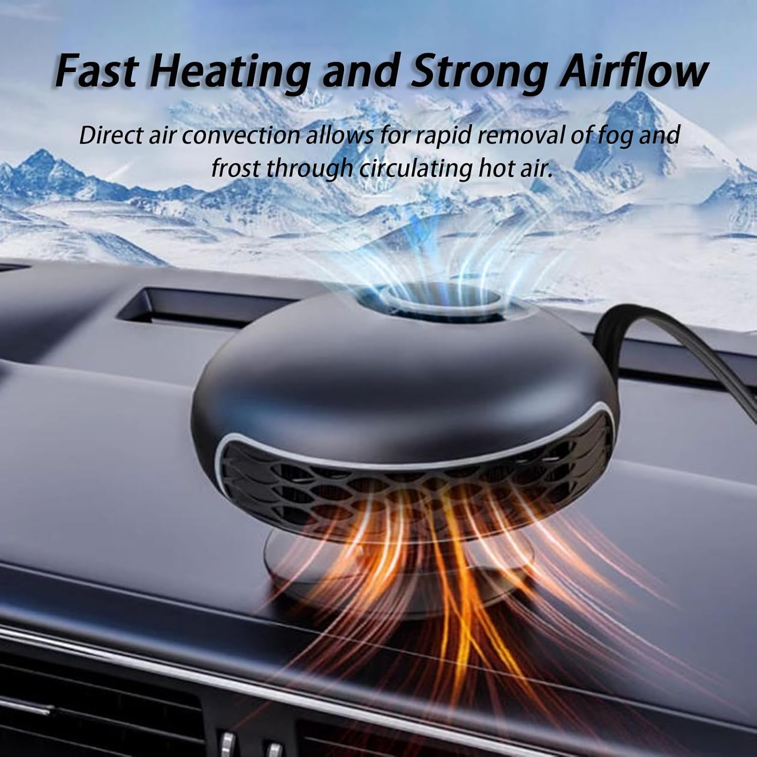 Car Heater for Maserati MC20 2020 2021 2022 2023 2024 2025, Defroster for Car Windshield 2-in-1 Heating & Cooling Fan, 360° Rotating Car Defroster Windshield Heater for Car, RV, SUV,A 12V