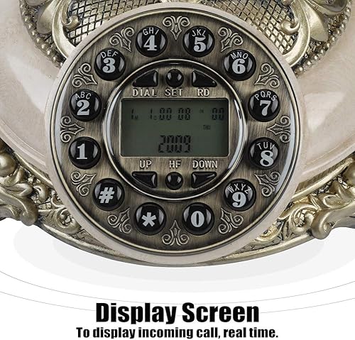 Miniatura 6 de VBESTLIFE - Teléfono antiguo retro vintage, escritorio telefónico antiguo/teléfono giratorio DTMF con 38 registros de llamadas de grupos para