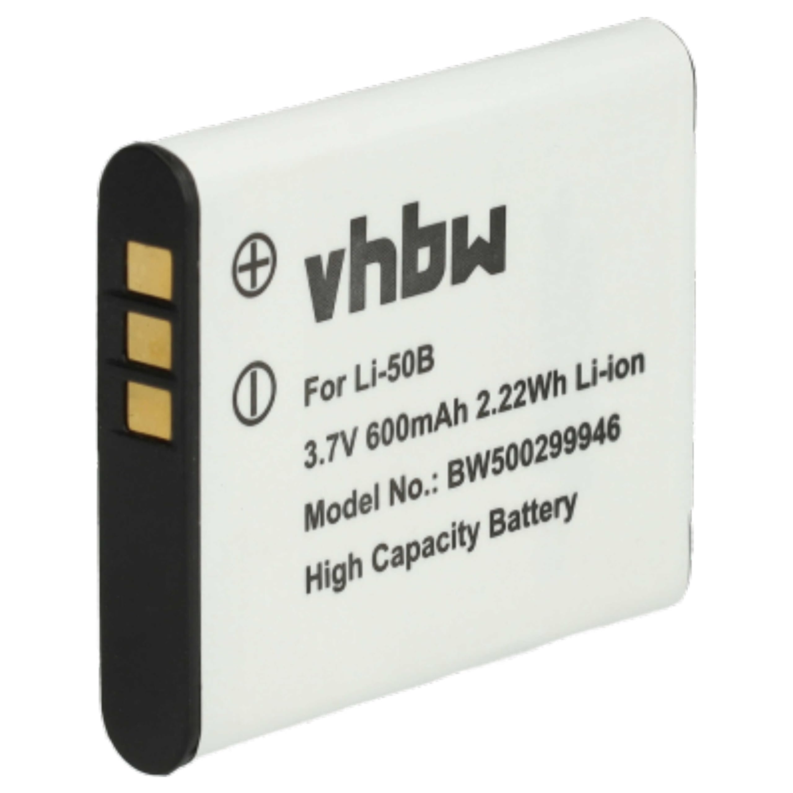 vhbw 1x batería Compatible con Pentax Optio RZ18 cámara (600 mAh, 3,6 V