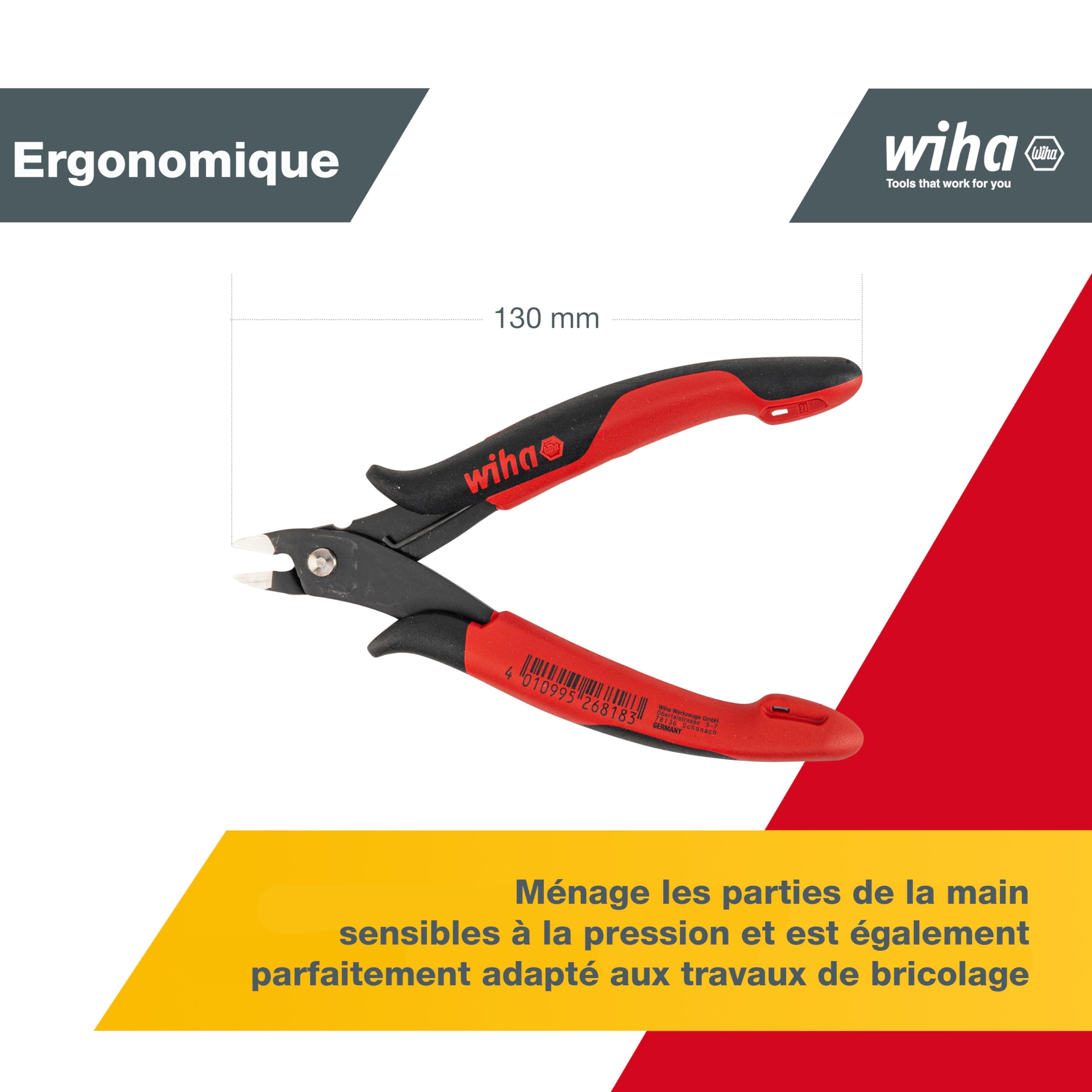 WIHA 26818 - Alicates de corte diagonal Electronic Z 41 1 03 138 mm Electronic Cod. Z41113803