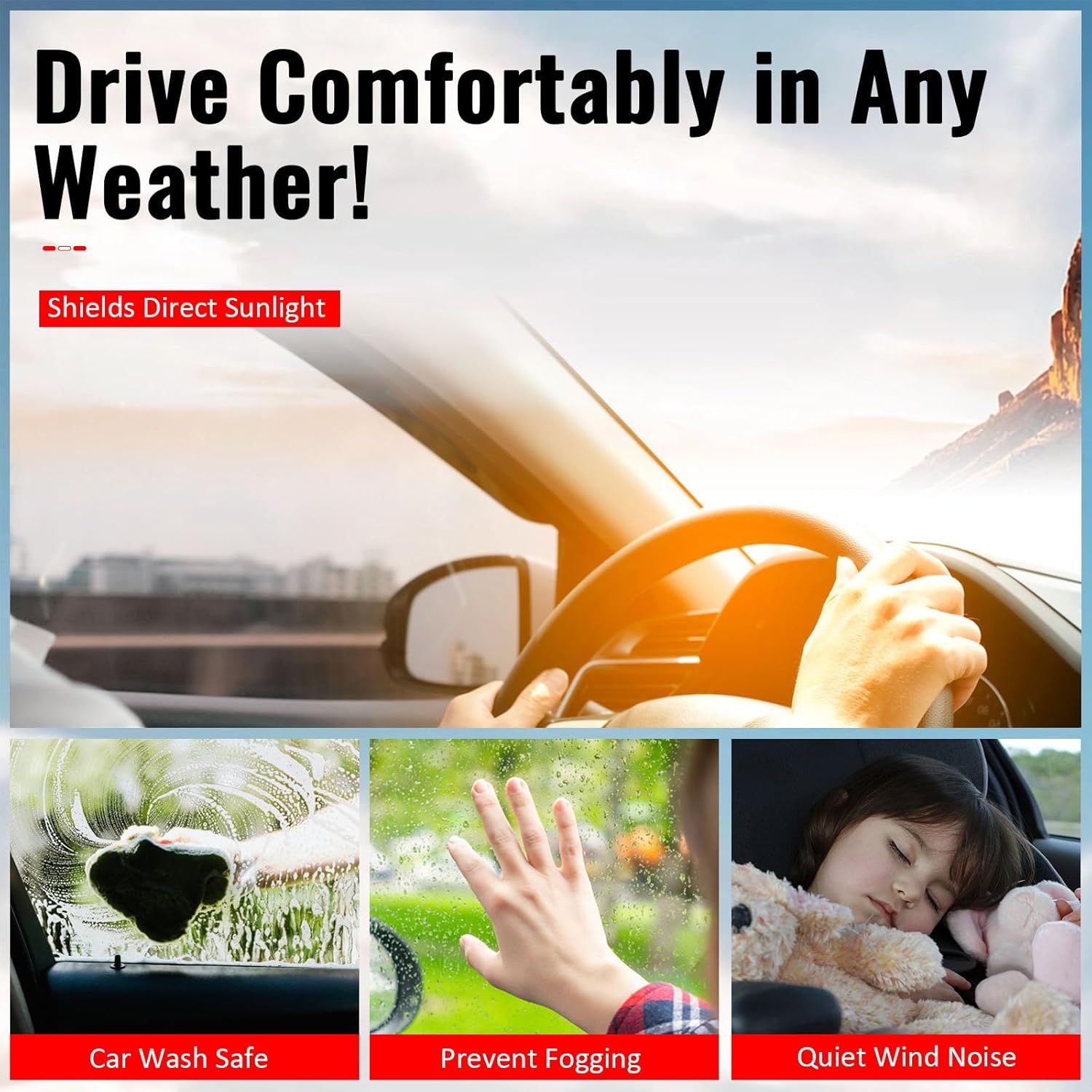 IKON MOTORSPORTS in Channel Window Visors Compatible with 2011-2017 BMW F25 X3, in Channel Style Injection PC Black Rain Guards, Side Window Wind Deflectors 4PCS