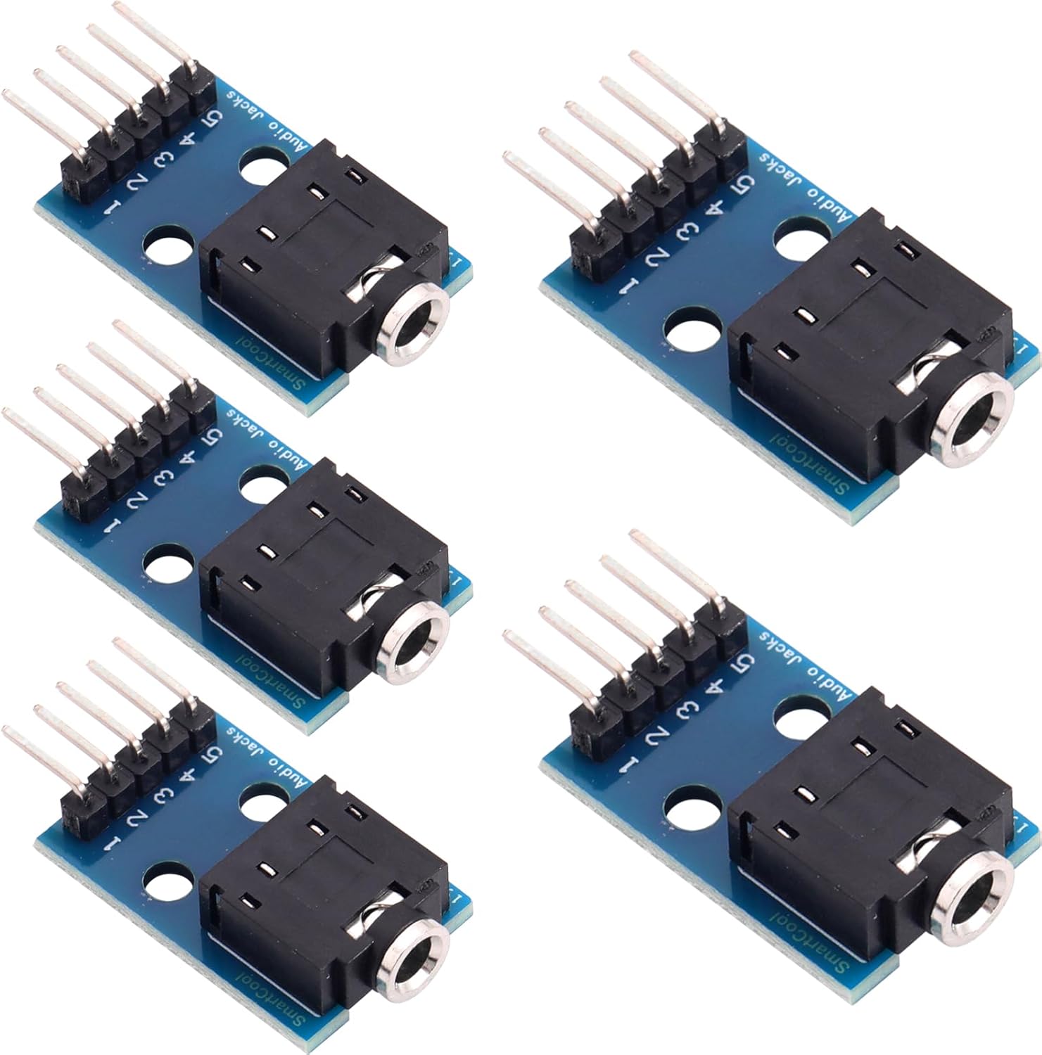 5 Piezas Placa Adaptadora Jack 3.5mm Hembra Audio Estéreo