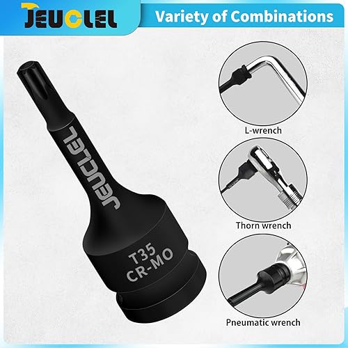 Vista 56 de Juego de llaves de vaso de impacto Torx Star de 6 puntos, T30 T40 T45 T50 T55 T60 T70 T80 1/2 pulgadas Kit de llaves Allen de accionamiento