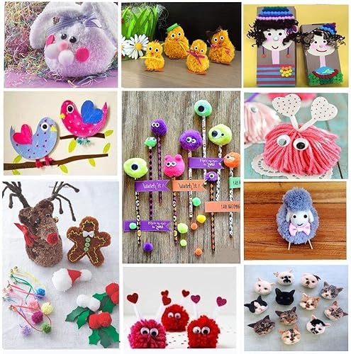 Miniatura 4 de Máquina para hacer pompones, juego de herramientas para hacer pompones de 4 tamaños para tejer bolas de pelusa, hilo de lana, proyecto de