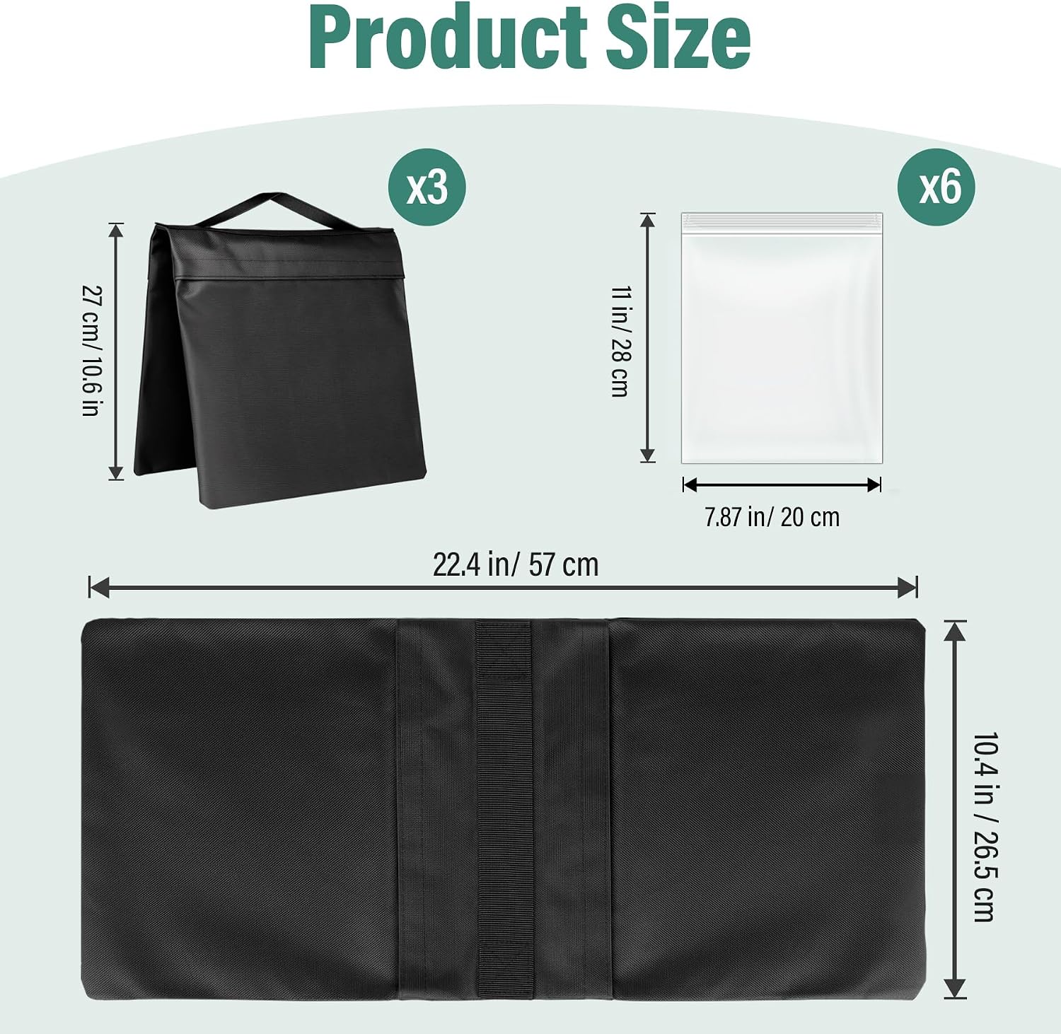 Sandbags Weight Bags for Light Stand Photography Video Support, Heavy Duty Saddlebags for Backdrop Stand, Photo Tripod, Canopy, Pop up Tent, Umbrella Base, Fishing Chair-3 Pack