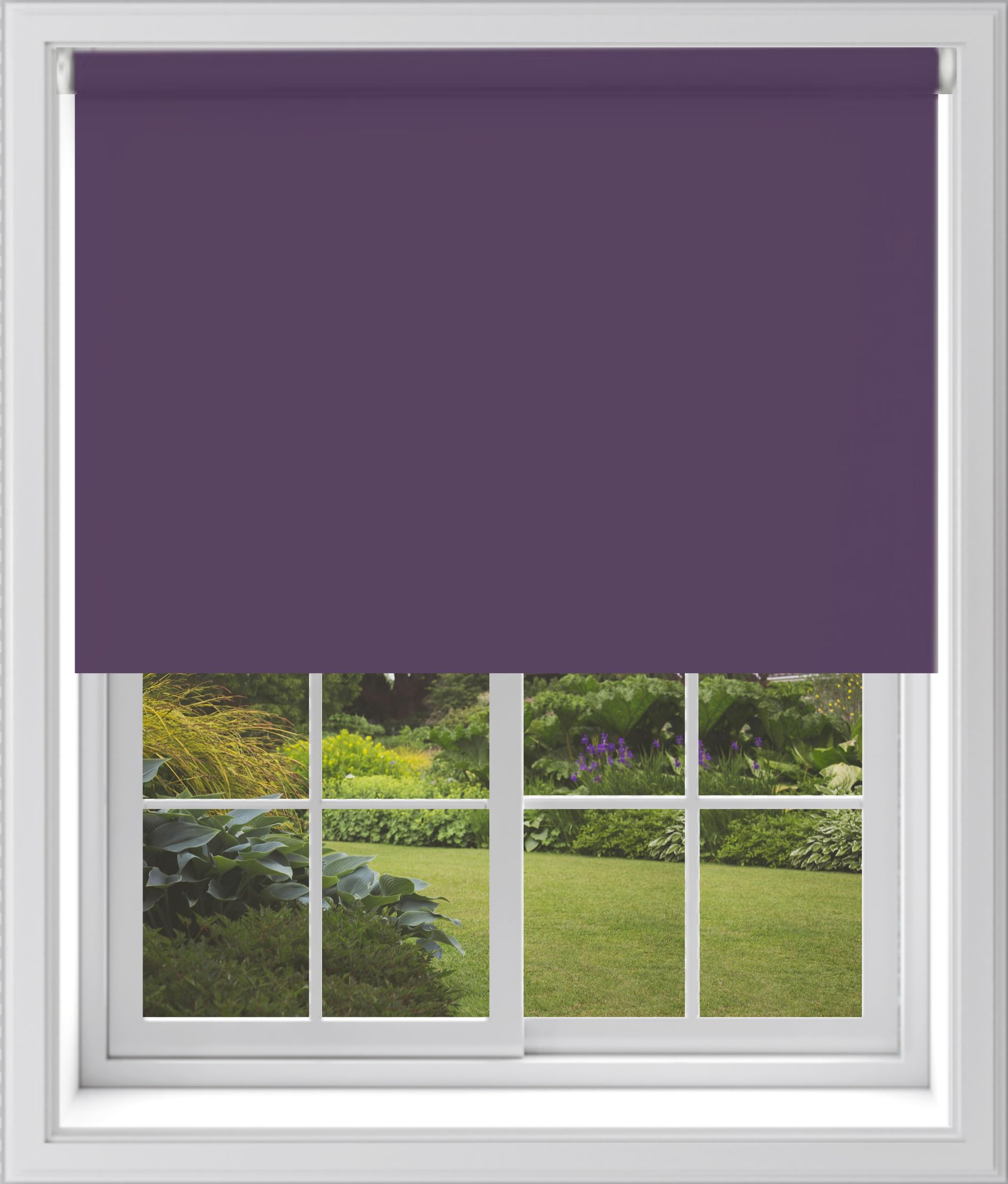 Caecus Aubergine Blackout Roller Blinds Made To Measure Window Blinds Easy Fit Child Safe Thermal Properties Home Office Fitting Included Up To 210Cm Width X Up To 160Cm Drop
