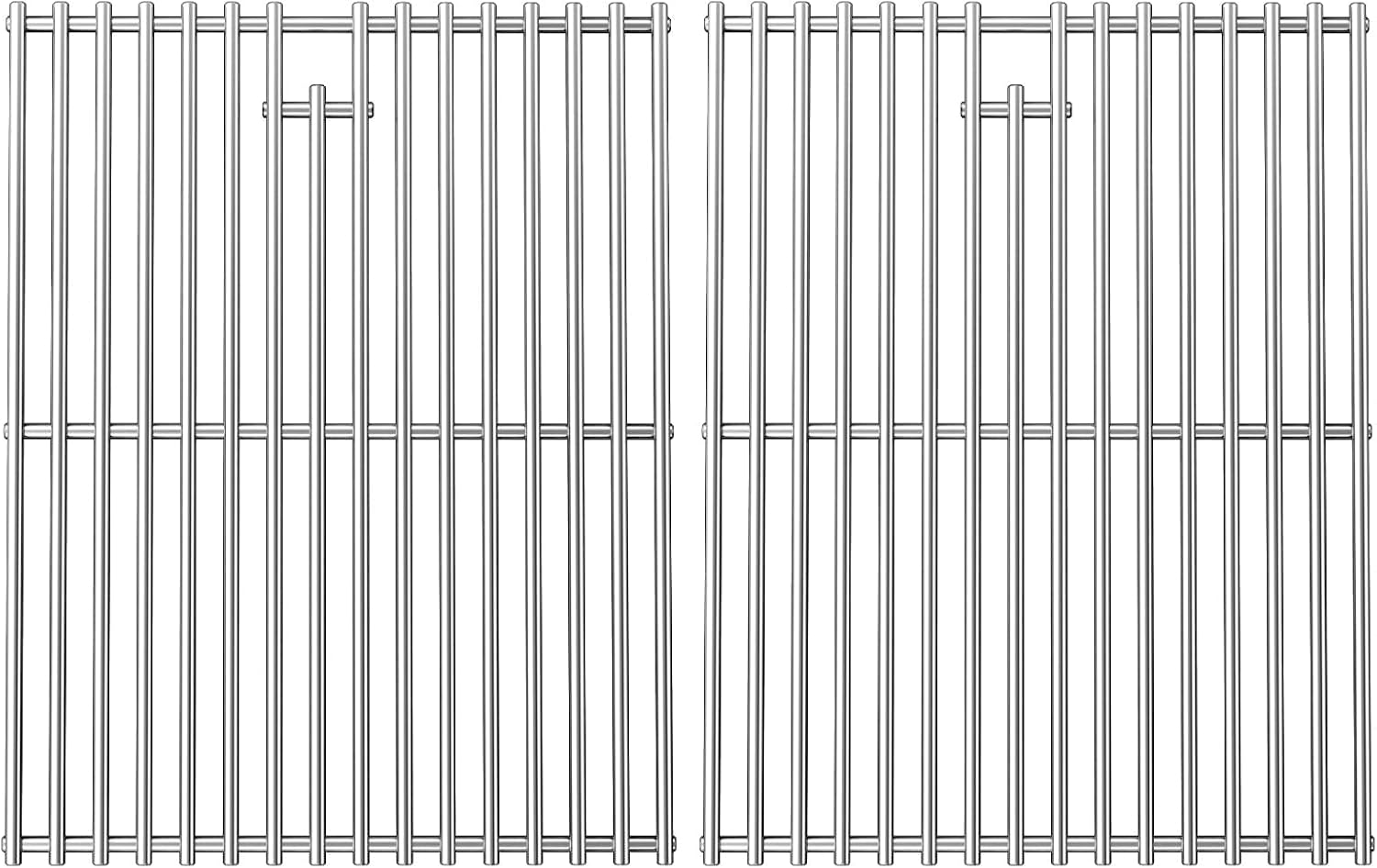 GFTIME Edelstahl Grillrost 43,2 × 33,5 cm, Grillrost Ersatz für Landmann Triton, Enders Boston/Monroe PRO 4, Broil King Baron/Crown, Napoleon LEX 485, 7mm Massive Grillroste 2er Set