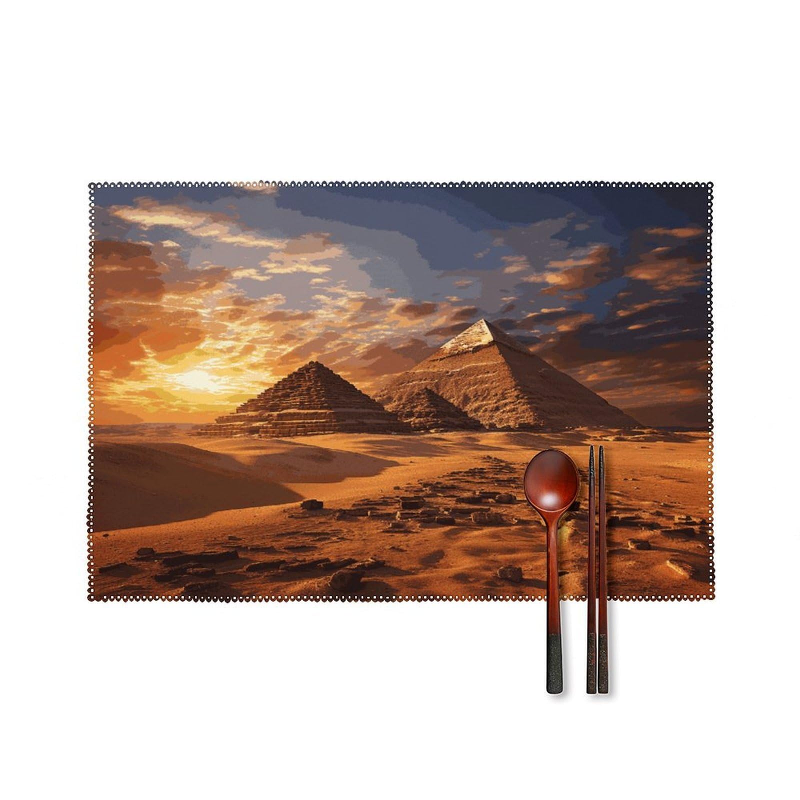 Fodpand Style Egyptian Pyramids Placemats Set Of 4 Place Mats Table Mats