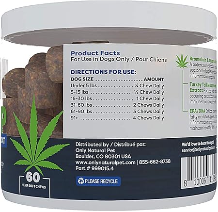 Only natural pet hemp allergy skin coat Clearance