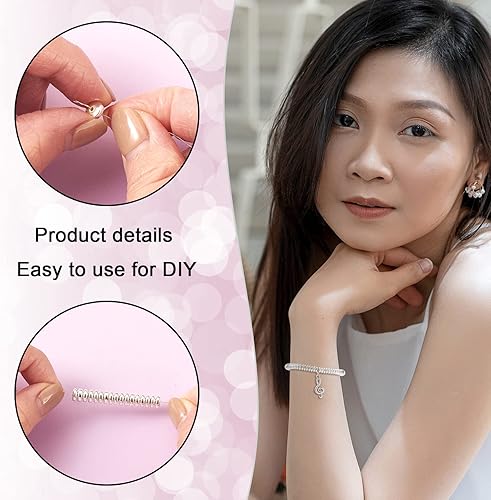 Miniatura 4 de Cheris - 125 cuentas de metal Heishi de 0.236 x 0.118 pulgadas (0.236 x 0.118 in) chapadas en plata, no magnéticas, cuentas sueltas de hematita