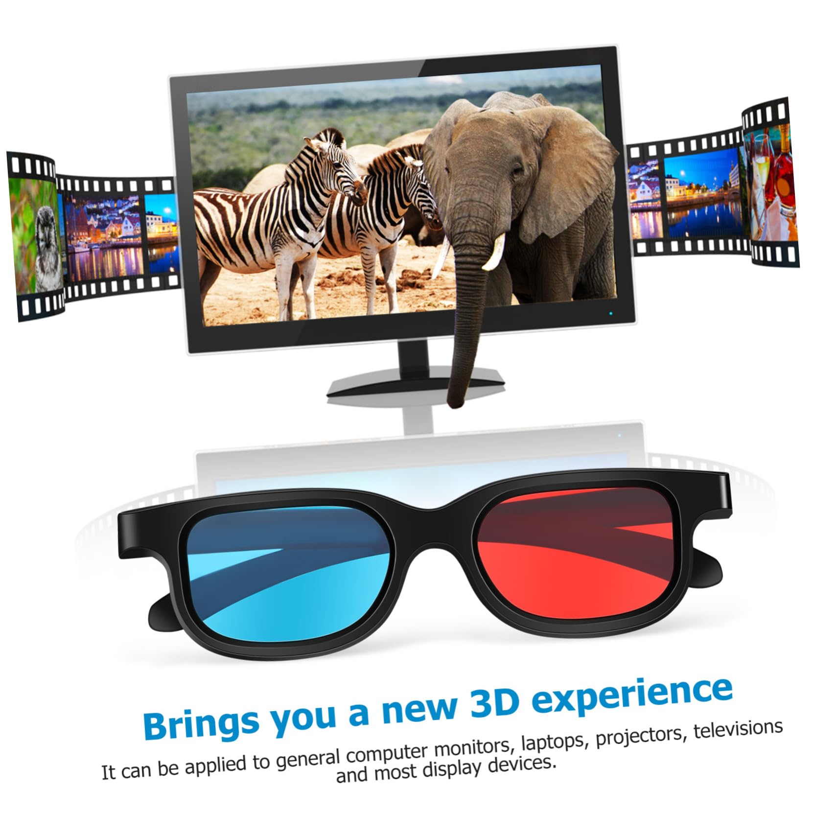 Amazon | Angoily 10個入り 3dメガネ 映画用メガネ 赤青カラーの軽量