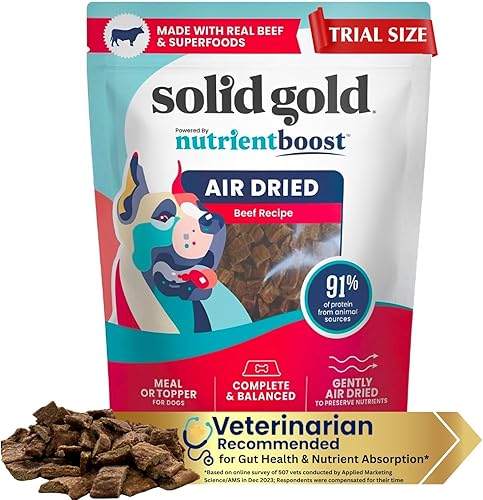 Solid Gold Alimentos para perros secos al aire para los comedores quisquillosos, golosinas saludables para perros hechas con carne de res real para