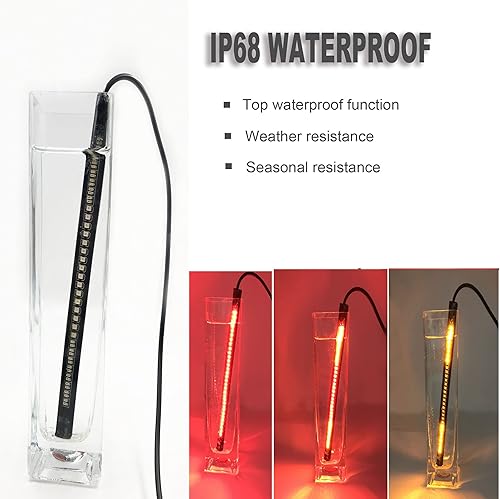 Miniatura 5 de Luz trasera universal para motocicleta, freno trasero de motocicleta, luz de señal de giro de 48 LED de 8 pulgadas, tira flexible de luces de