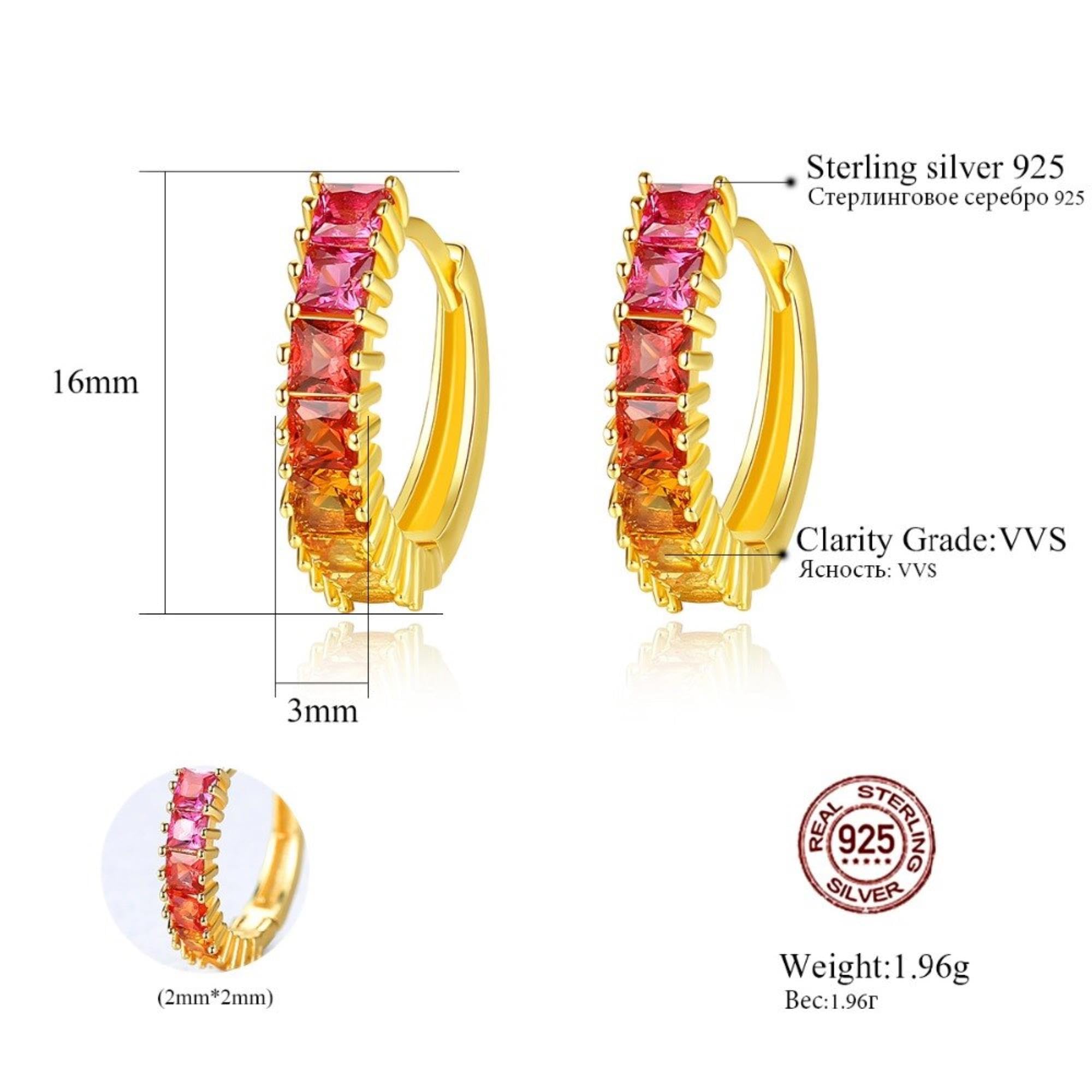 Bonitos Pendientes De Aro De Plata De Ley 925 Con Topacio Rojo Para Mujer, Regalo De Navidad Rosa Para Boda A La Moda