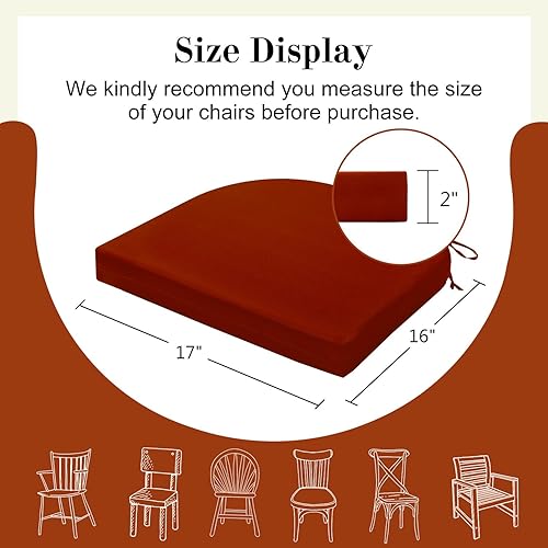 Miniatura 6 de Cozyide Cojines para sillas de exterior, cojines de asiento de patio impermeables con correas ajustables, cojines de asiento de patio redondos para