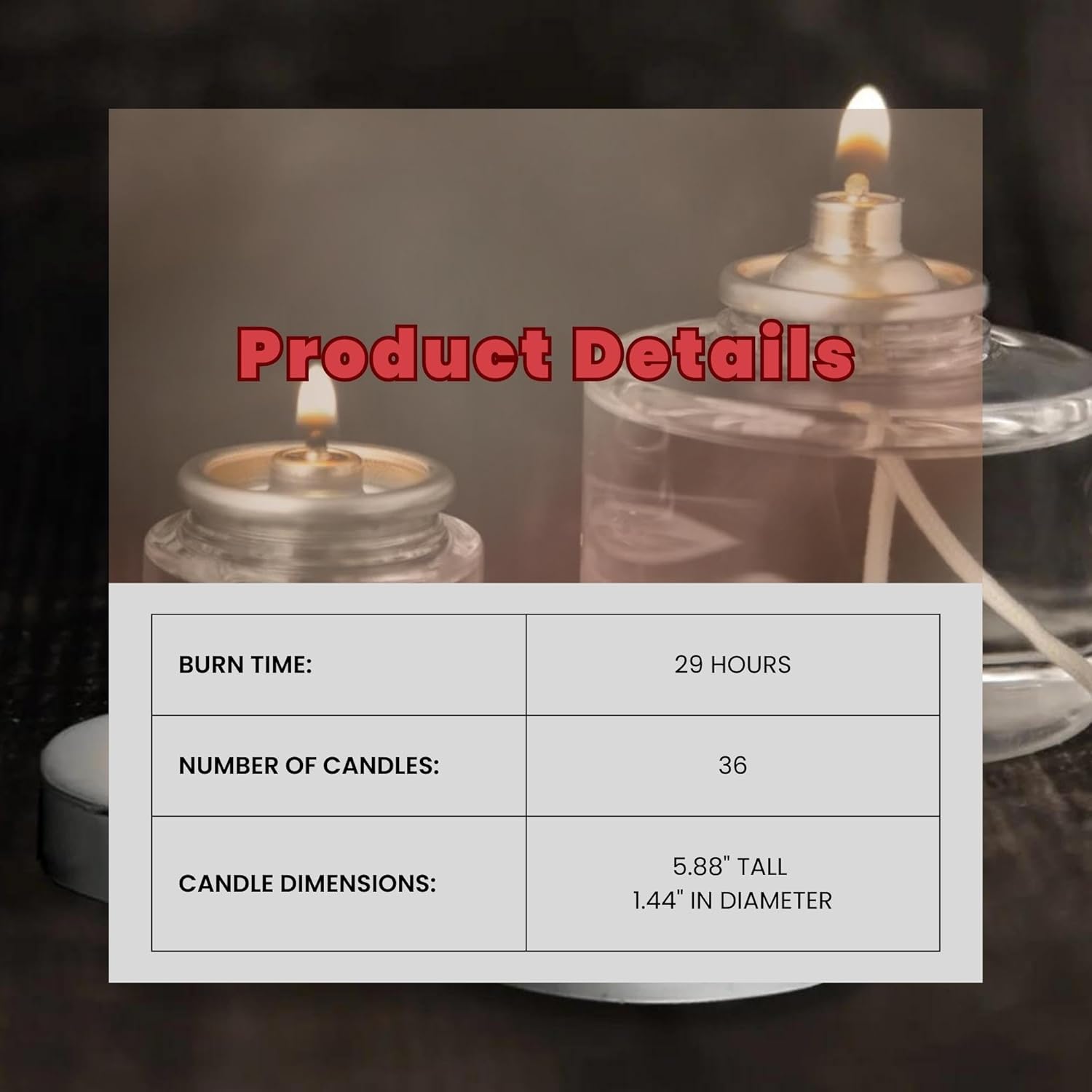 Hollowick - HD29 29 Hour Disposable Liquid Candle (36/case) Commercial FOODSERVICE USE ONLY,Clear - Image 2