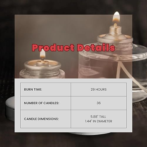 Miniatura 2 de Hollowick - Vela líquida desechable de 29 horas (36caja) - Únicamente para uso comercial