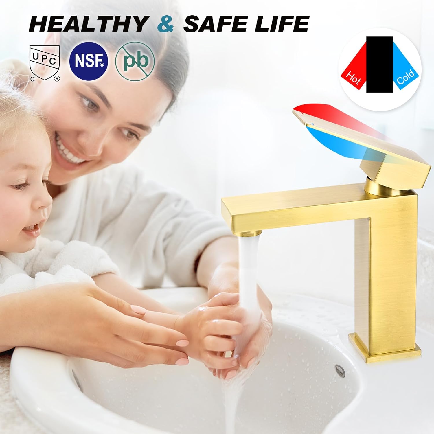 Matte Black Stainless Steel Single Handle Bathroom Faucet with Pop Up Drain