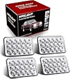 4pcs 4x6 LED Headlights, Rectangular 4x6 Headlights LED H4666 Peterbilt LED Headlights 379, H4656 LED Headlights 4651 for Kenworth Freightinger Ford Probe Chevrolet Oldsmobile Cutlass