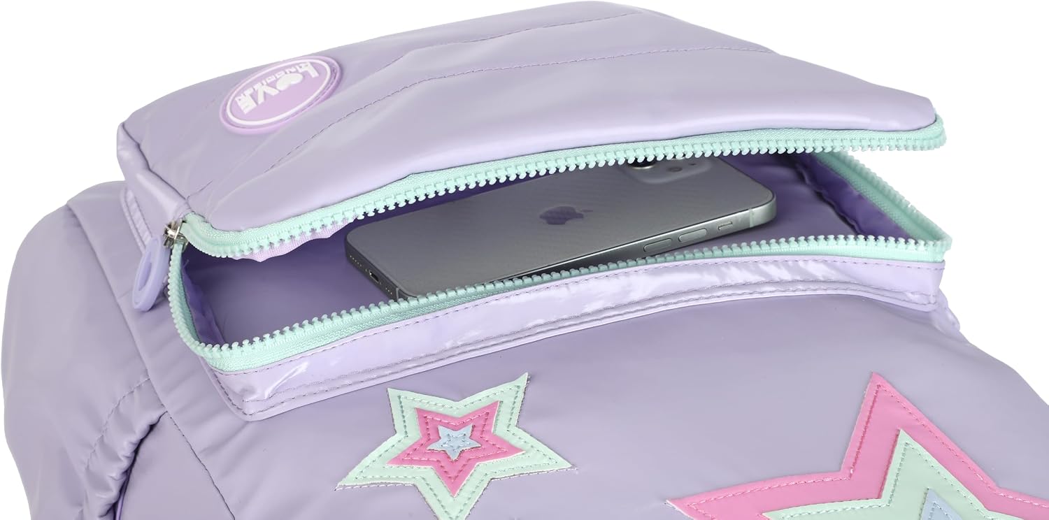 Purple Kids Rolling Backpacks for Girls 8-12 (STARS PURPLE)
