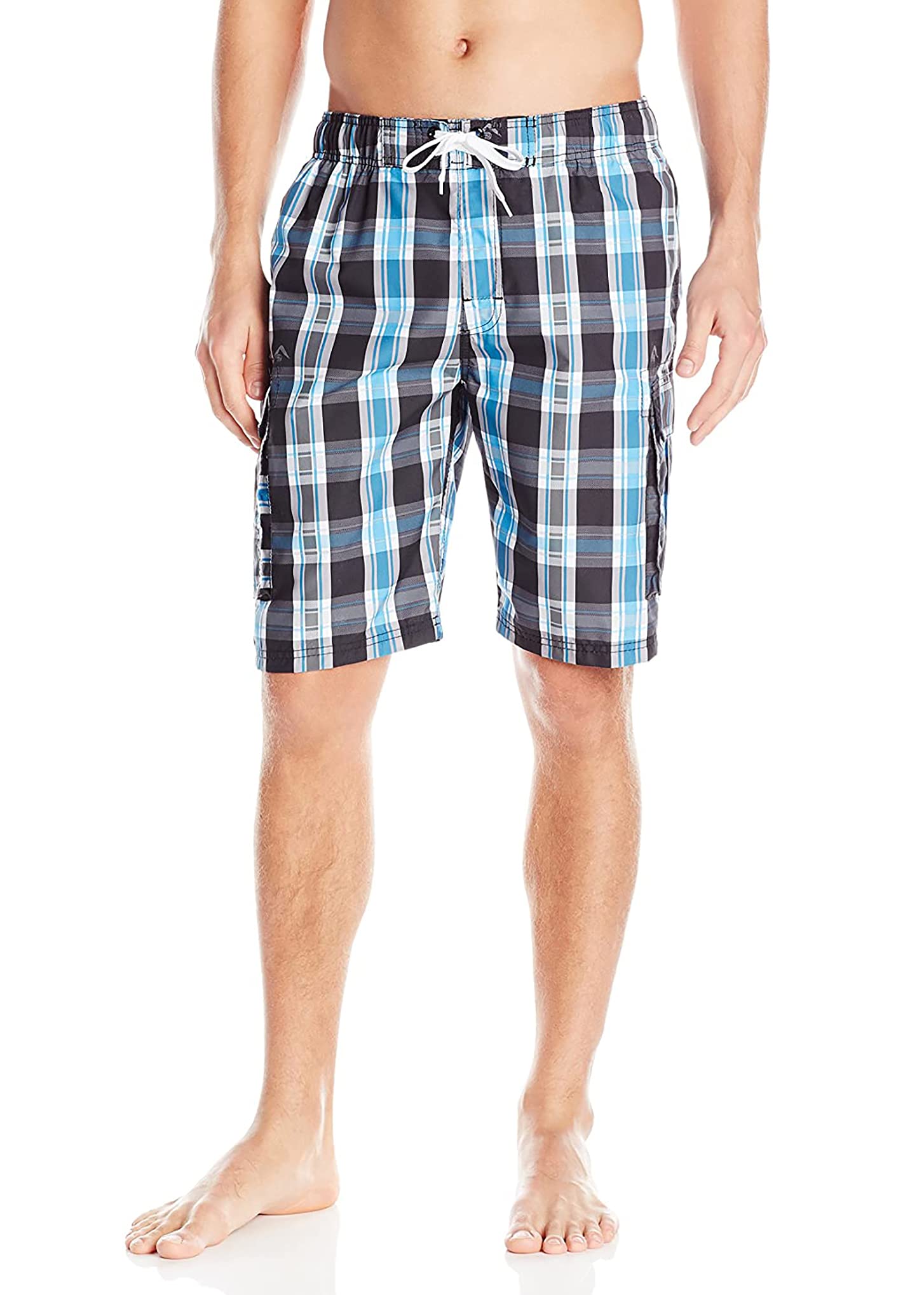 kanu surf Men's Big Paradigm Extended Size Plaid Swim Trunks-picture-17