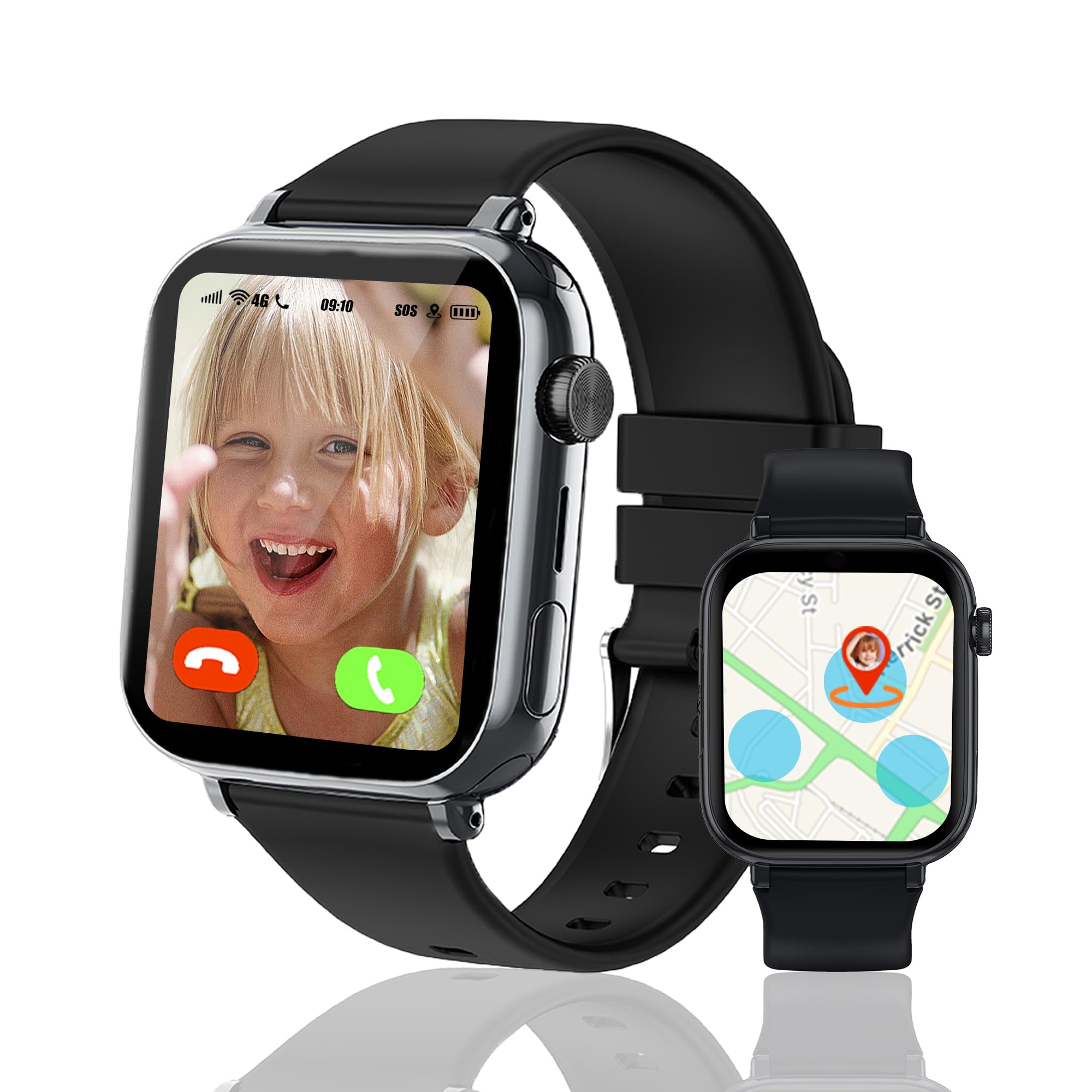 Smartwatch Bambini GPS 4G HD Videochiamate SOS Regali di Natale Compleanno | posizione in tempo reale, area di sicurezza, chiamate bidirezionali, chat familiare, giochi, modalità scuola, sveglia, sim
