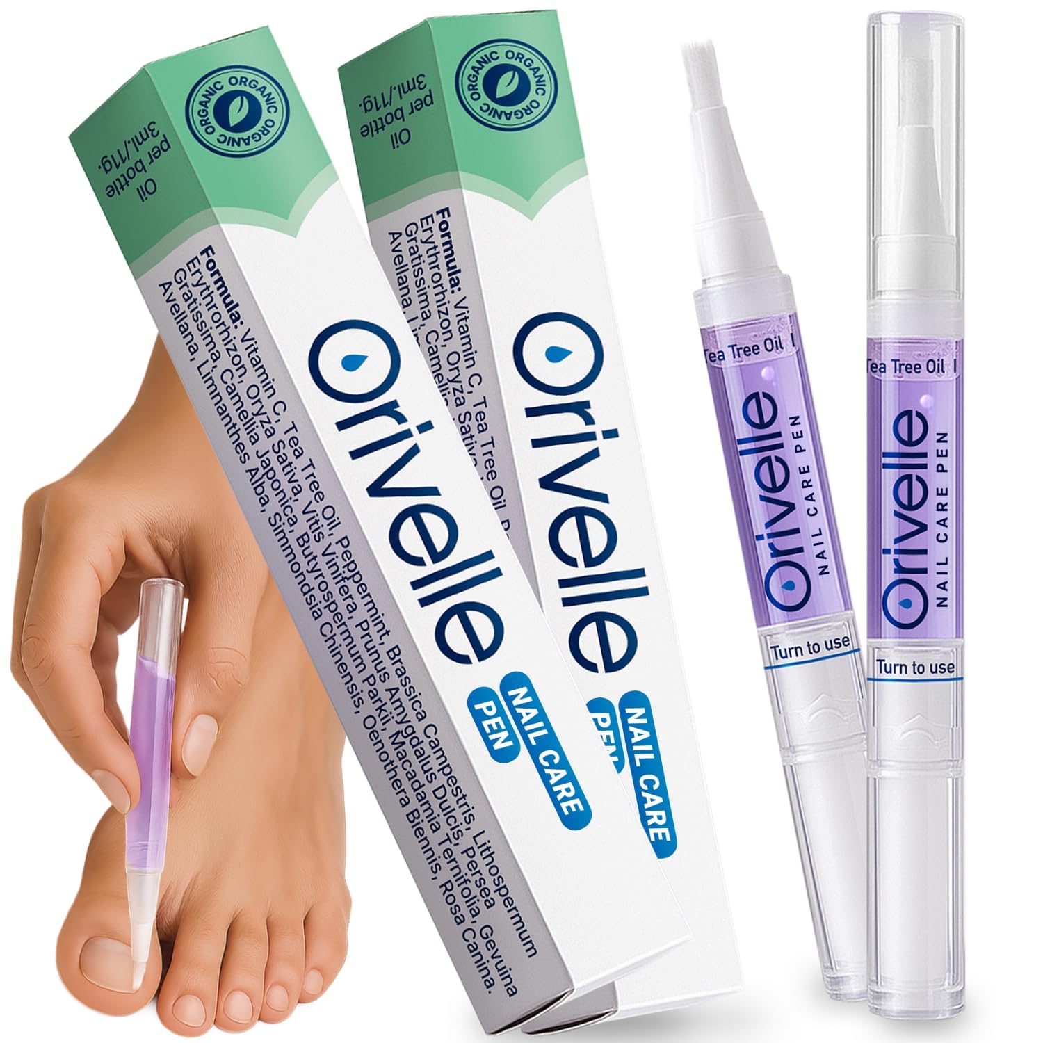 Orivelle Nagelpflegestift – Kosmetische Pflege für Nägel & Nagelhaut | Gepflegtes, optisches Erscheinungsbild | Nail Care Pen für den täglichen Gebrauch (2er-Pack)