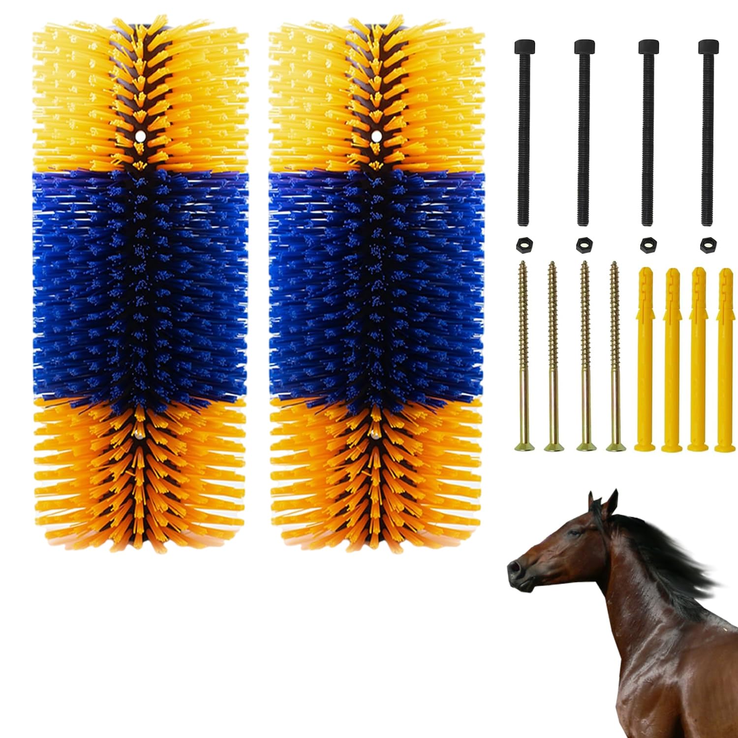 2 cepillos rascadores para animales de granja, cepillo de masaje completo para aliviar la irritación de la espalda y para la limpieza, cepillos de cuidado y rascado respetuosos con la piel para