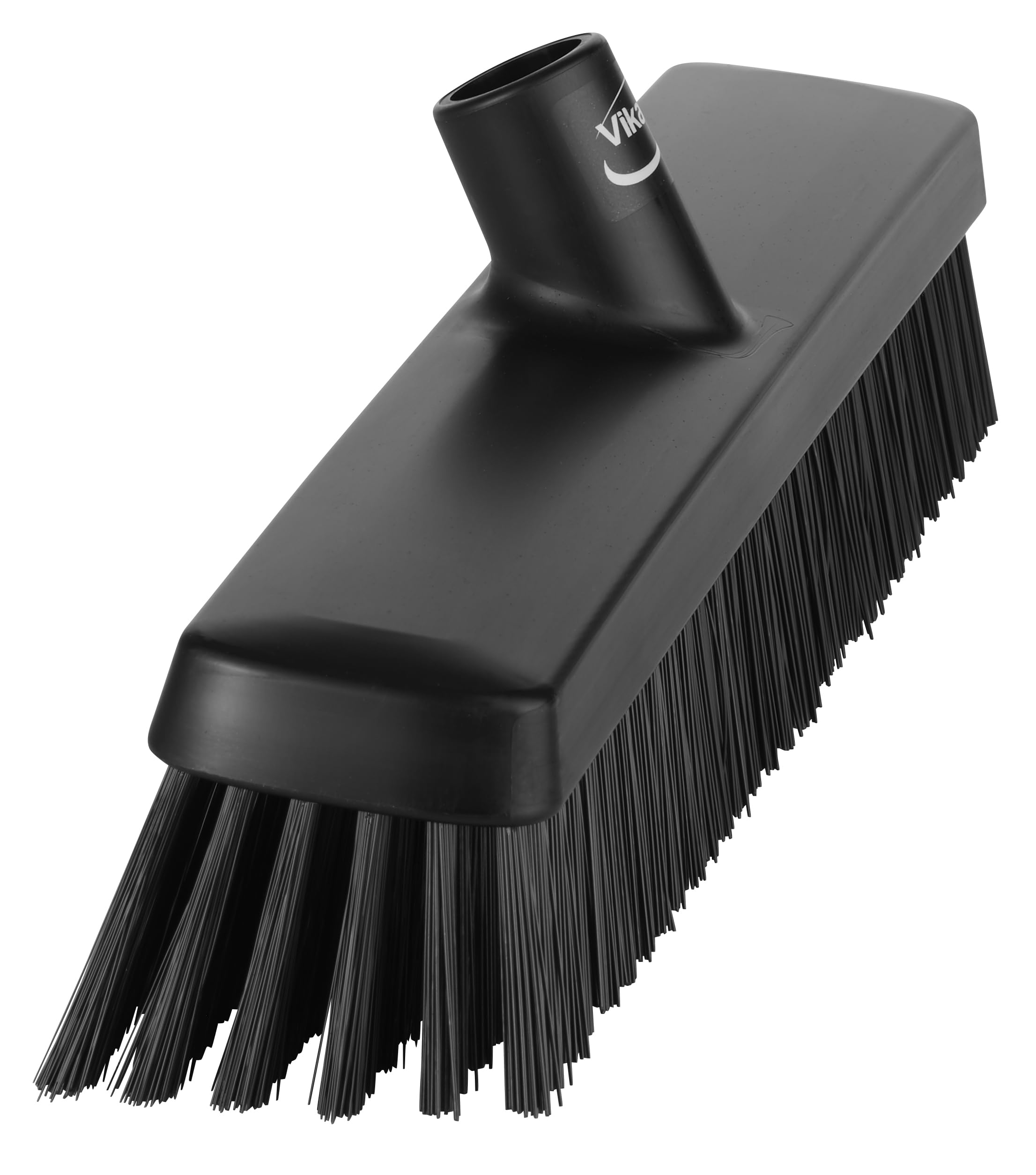 Vikan 31759 - Escoba de Empuje Resistente de 16 Pulgadas, Suave/rígida, Color Negro