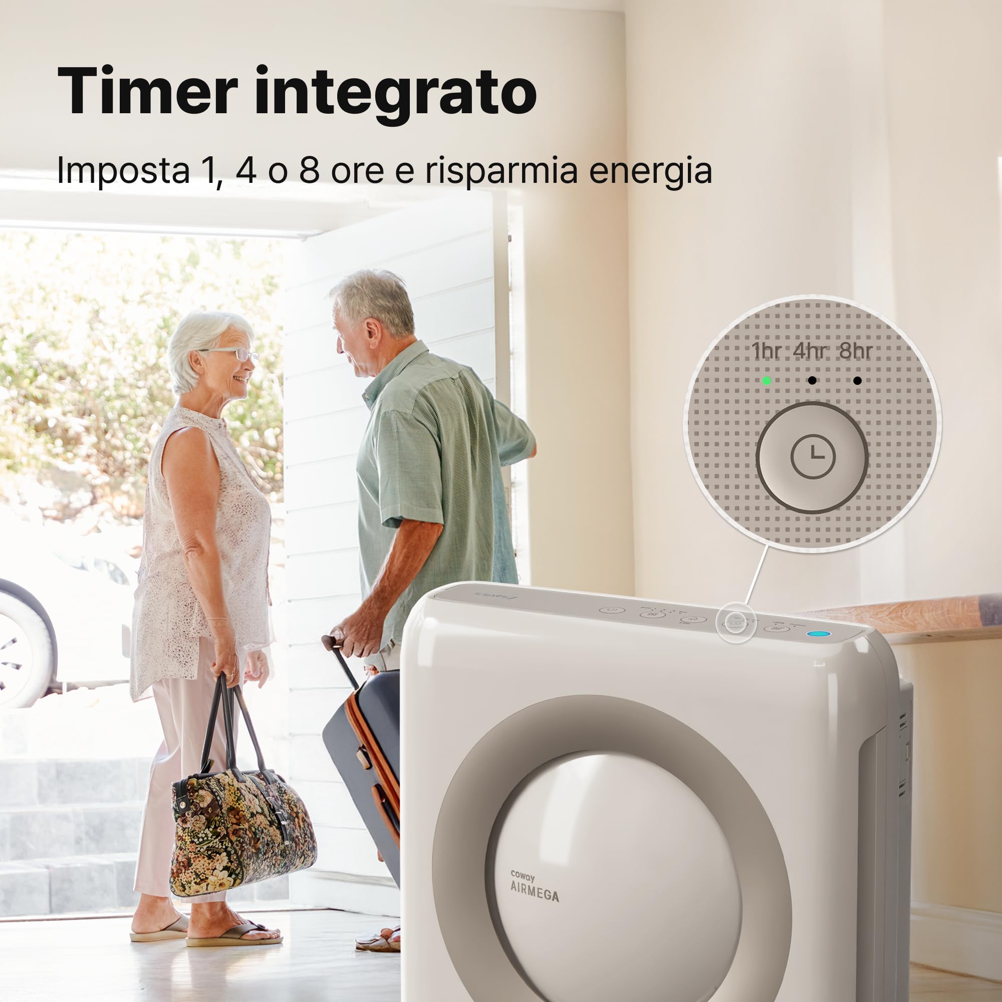 COWAY Purificatore d'Aria HEPA Casa Allergie, Auto, MIGHTY AP-1512HH, Beige — immagine 9 di 13