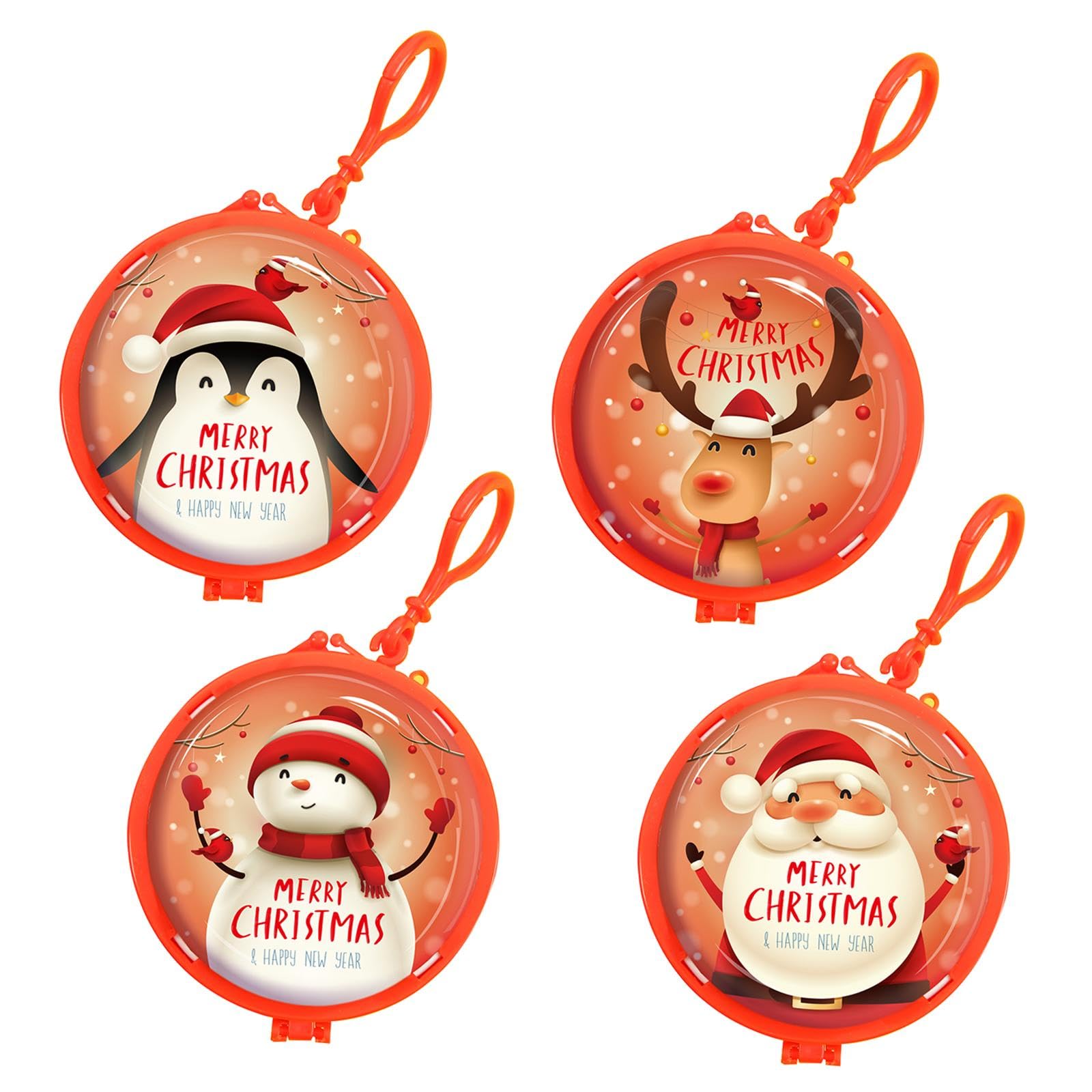 4 Pieces Coin Key Holder Christmas Coin Purse for Table Bedroom for Children Round|Clothing, Shoes & Accessories|Kids' Clothing, Shoes & Accs|Boys' Accessories|Wallets-image-24