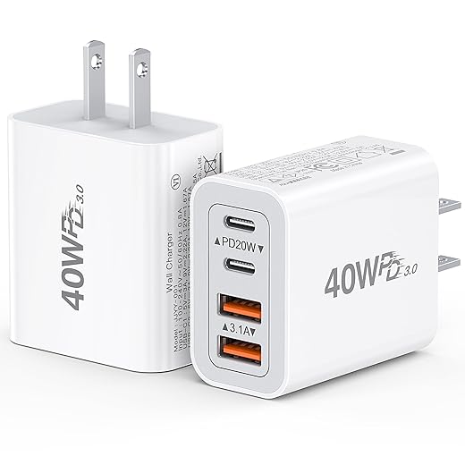 40W USB C Charger Cube, 2-Pack