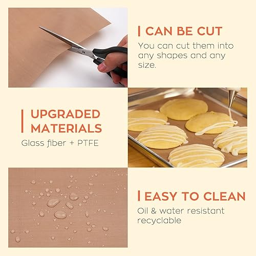 Miniatura 3 de HTVRONT Hojas de teflón para prensa de calor, paquete de 3 láminas de teflón PTFE antiadherentes reutilizables de 12 x 16 pulgadas, papel de teflón