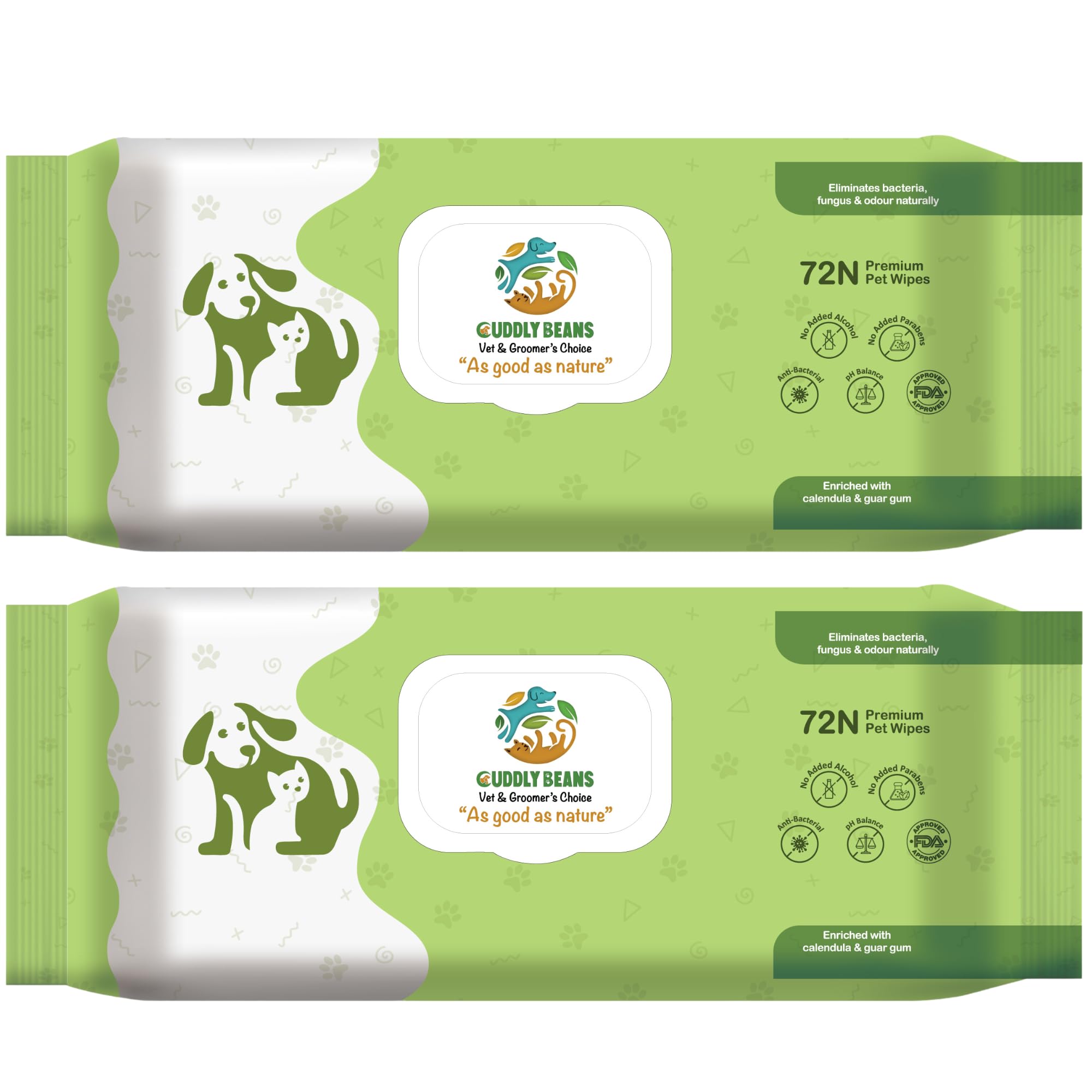 Sponsored Ad - Antibacterial Pet Wipes, Large Cleaning & Odor-Controlling Grooming Wipes for Paws, Body, Butt, Eyes, Ear for All Age Dog, Cat| FDA Approved, Suitable for Puppies & Kittens, (PO2) 144N