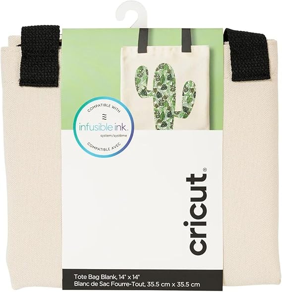 Cricut Tote bag personnalisable. 34 cm x 35.5cm