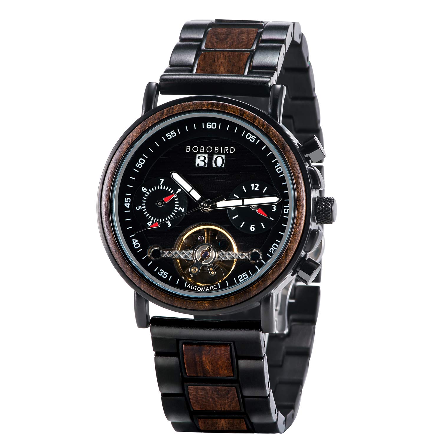 BOBO BIRD Womens Mechanical Watch Multi Automatic/Hand Winding Stainless Steel Wristwatch with Ebony Luminous Hands Stylish Watches for Women, ebony, Mechanical (B08JFZVYQ6) Amazon Price History, Amazon Price Tracker