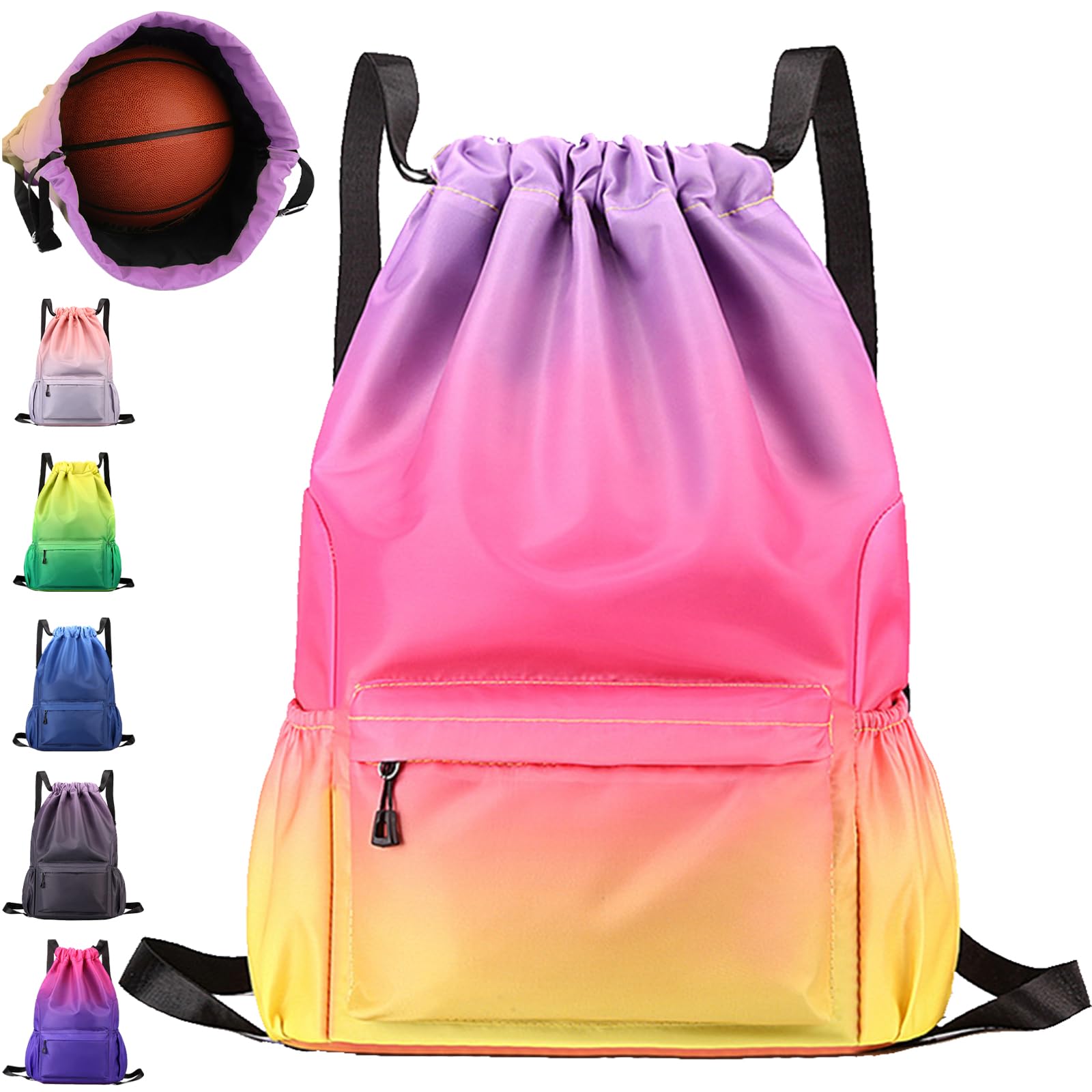 Waterproof Drawstring Bags,Sports Backpacks Colorful,Unisex Draw String Bag
